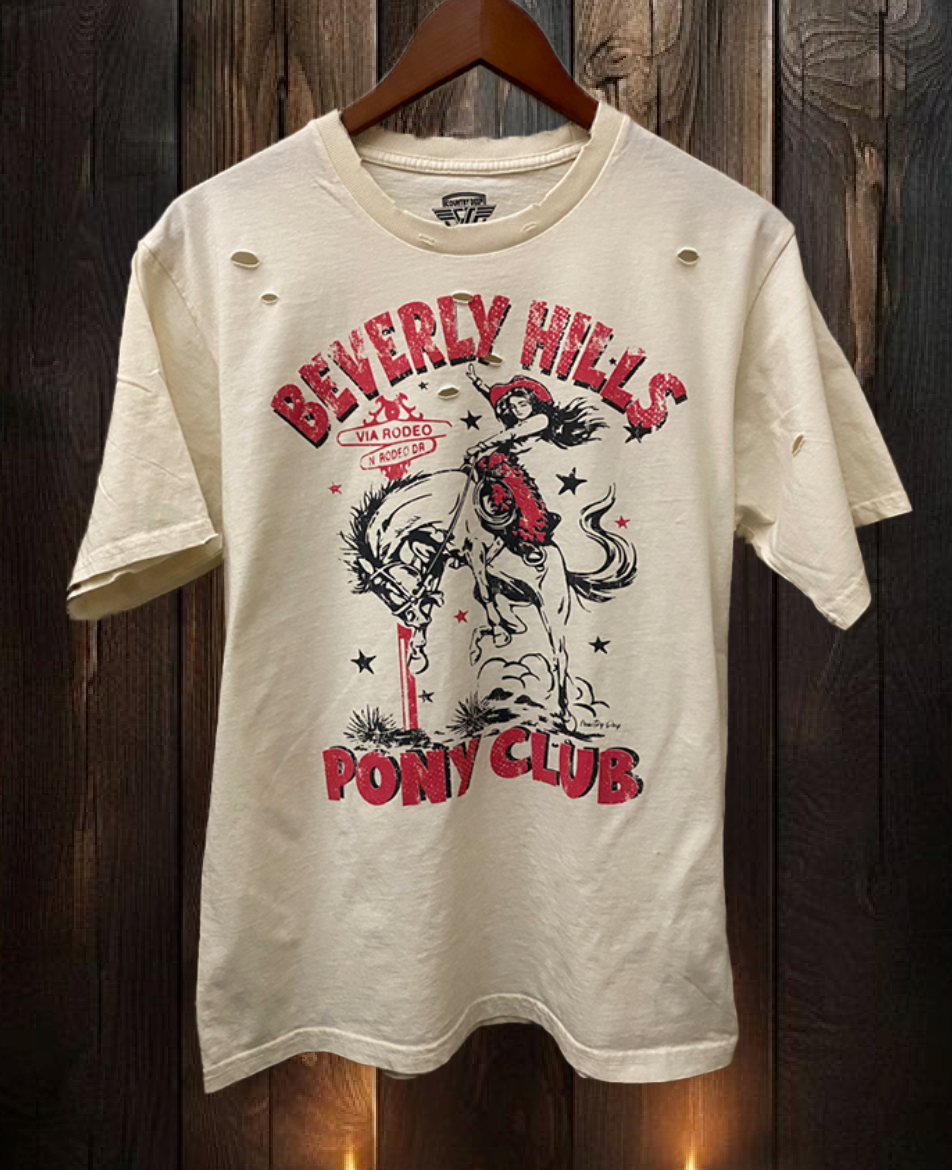Beverly Hills Pony Club  Distressed Vintage T Shirt Hoodie, Sweatshirt | PodTeesHub.com