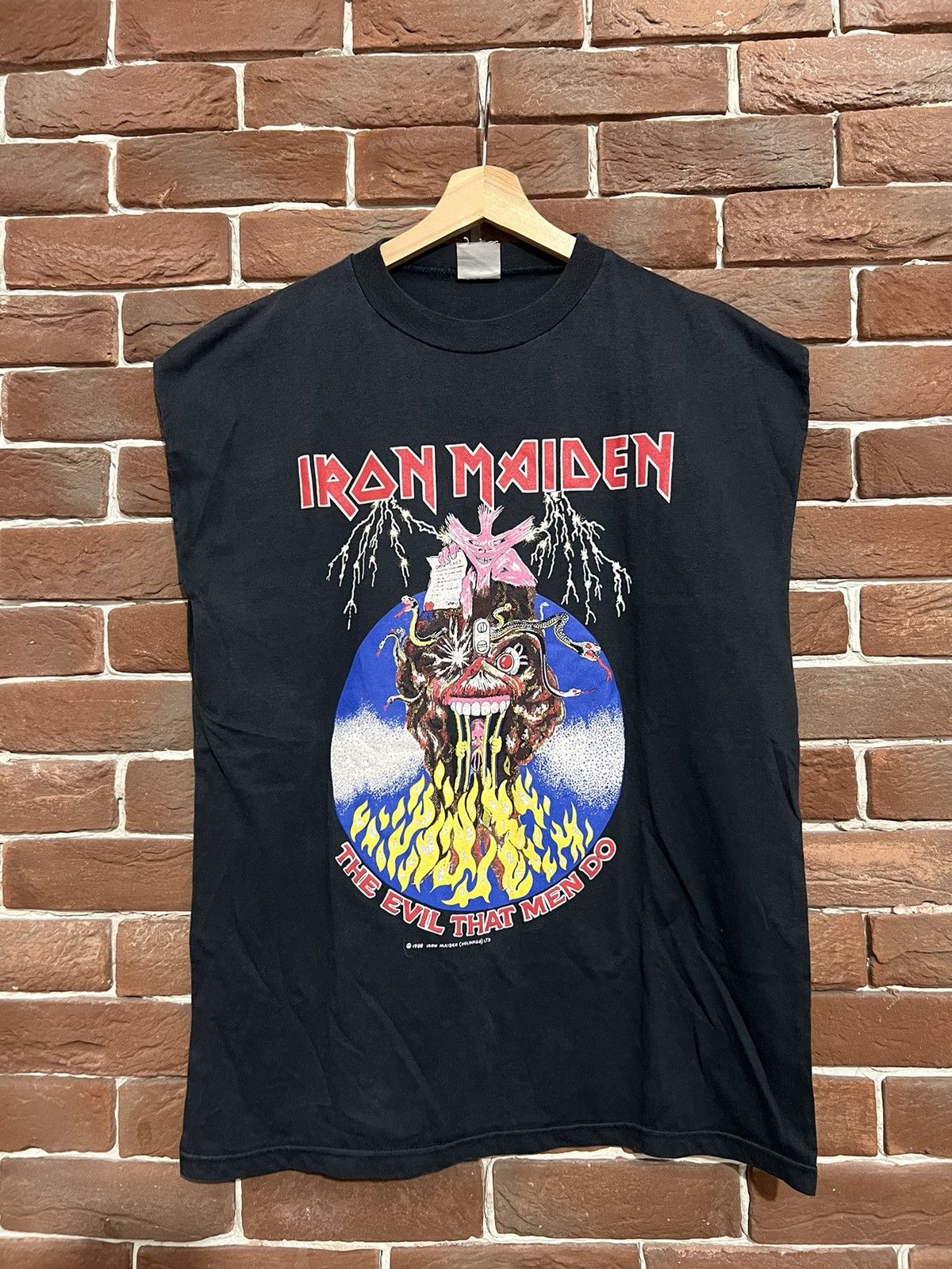 Band Tees 1988 Iron Maiden The Evil That Men Do Metal Band T Shirt 80s Hoodie, Sweatshirt | PodTeesHub.com