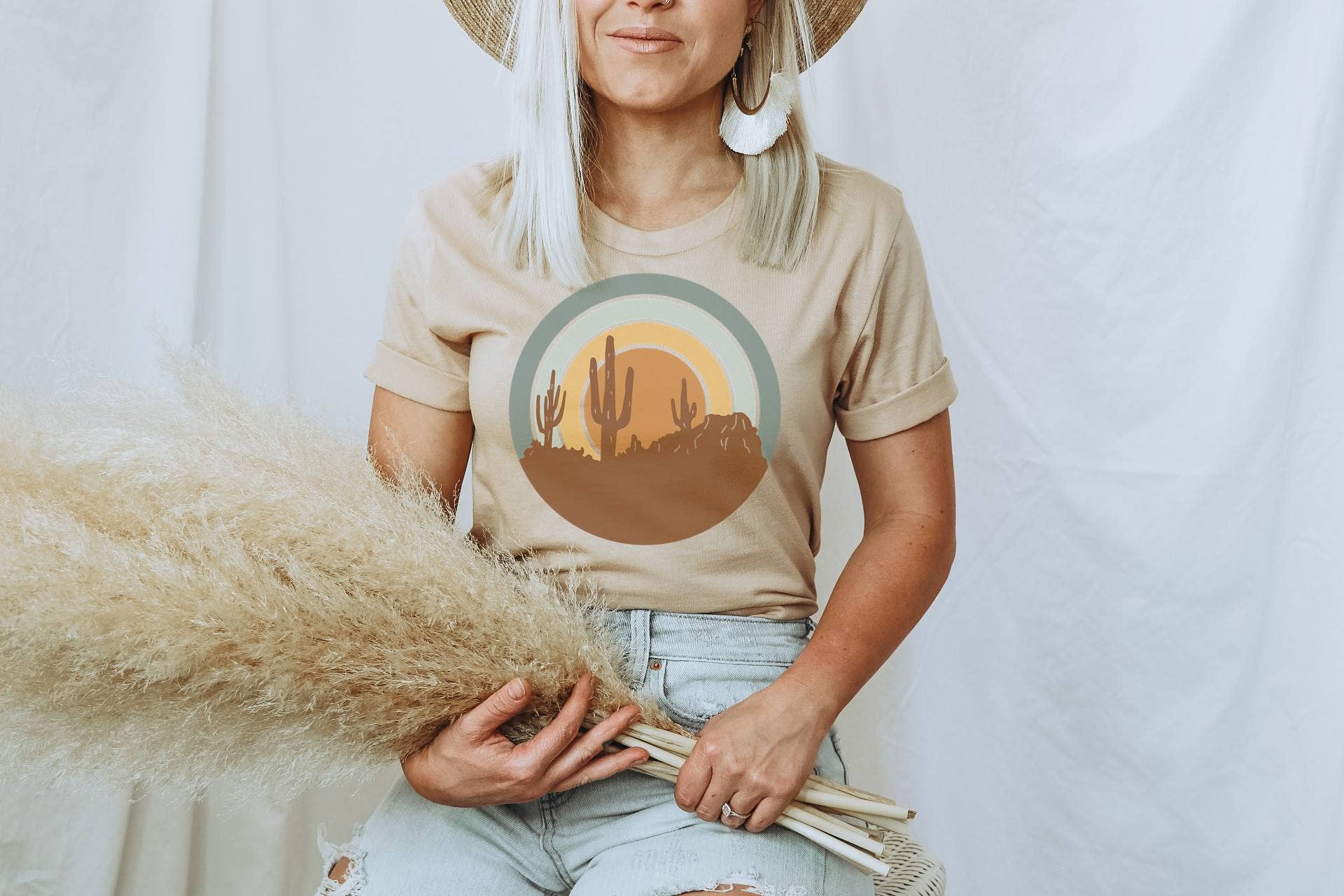 Retro Desert Sunset Tee Hoodie, Sweatshirt | PodTeesHub.com