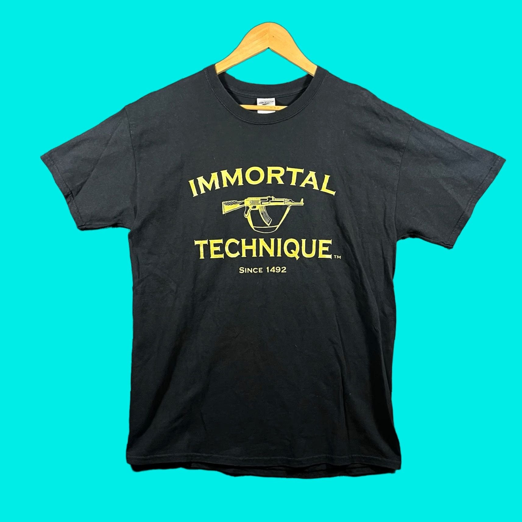 Gildan Vintage Immortal Technique Large Shirt Rap Hip Hop Y2k Guerrilla Republik Flag Men L Black T Hoodie, Sweatshirt