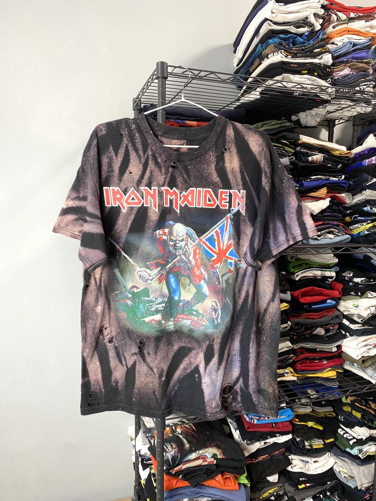 Iron Maiden X Vintage Vintage Iron Maiden T Shirt Tie Dye Rock Band Tee Hoodie, Sweatshirt | PodTeesHub.com