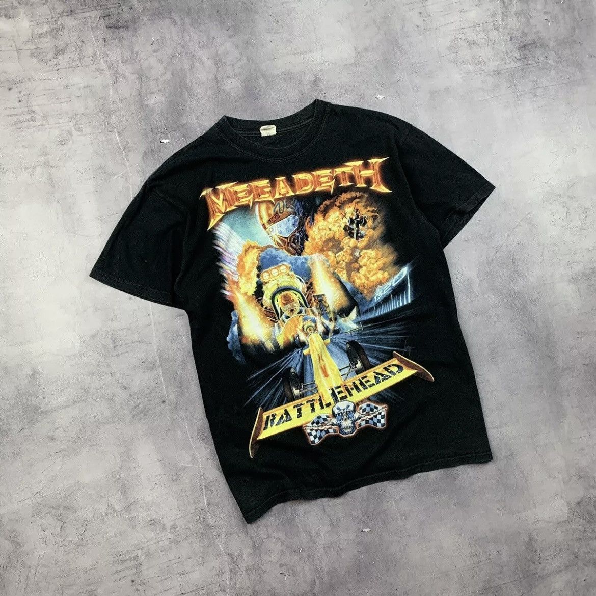 Band Tees Rare Vintage Megadeth Battlehead Tee Big Logo 00s L Size Hoodie, Sweatshirt | PodTeesHub.com