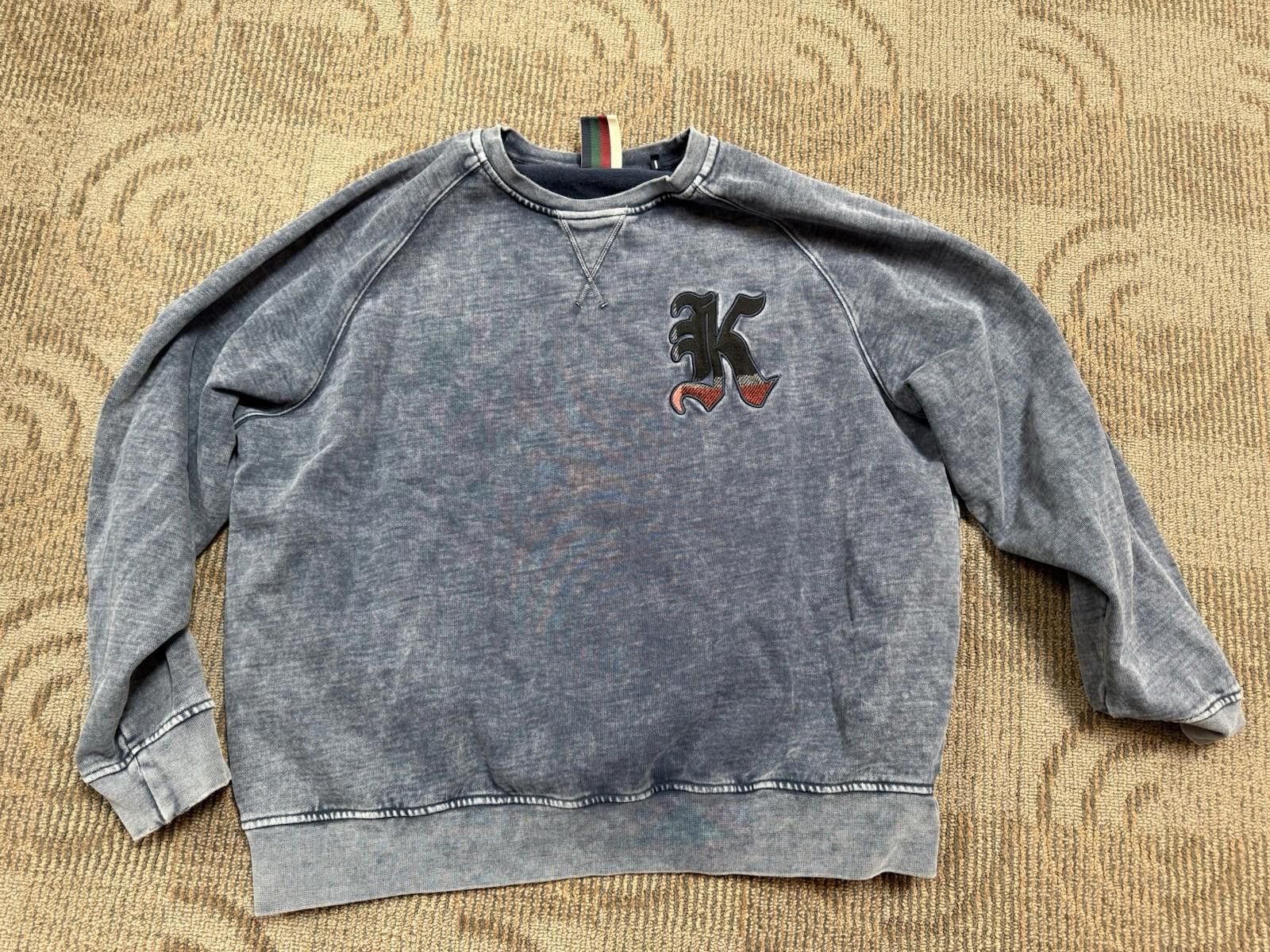 Kith Gothic K Logo Crewneck Sweatshirt Navy Xxl Vintage T-Shirts, Hoodie | PodTeesHub.com