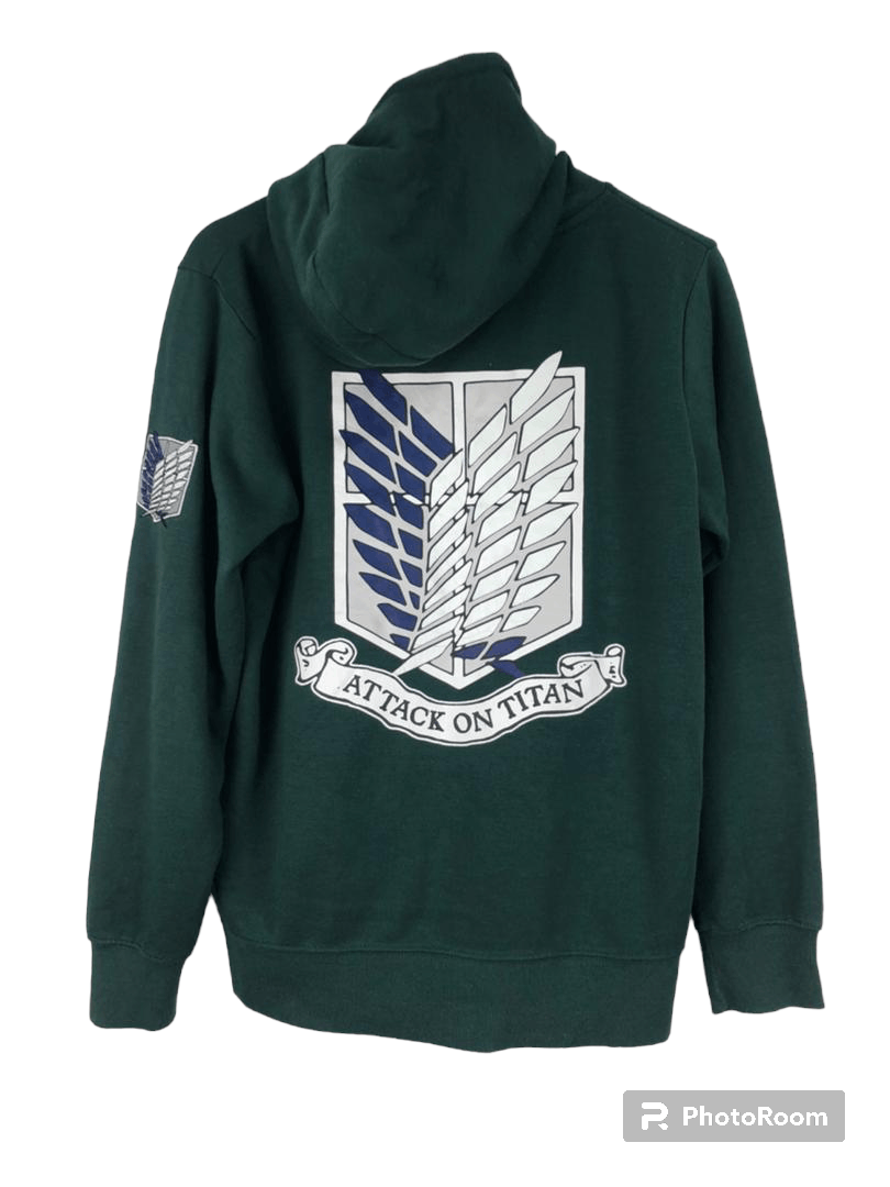 Japanese Brand X Vintage Rare Vintage Attack On Titan Anime Japan Zipper Hoodie T-Shirts, Sweatshirt | PodTeesHub.com