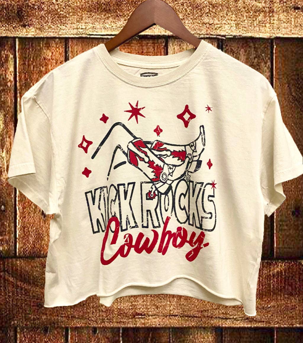 Kick Rocks Cowboy Vintage Relaxed Crop T-Shirt Hoodie, Sweatshirt | PodTeesHub.com