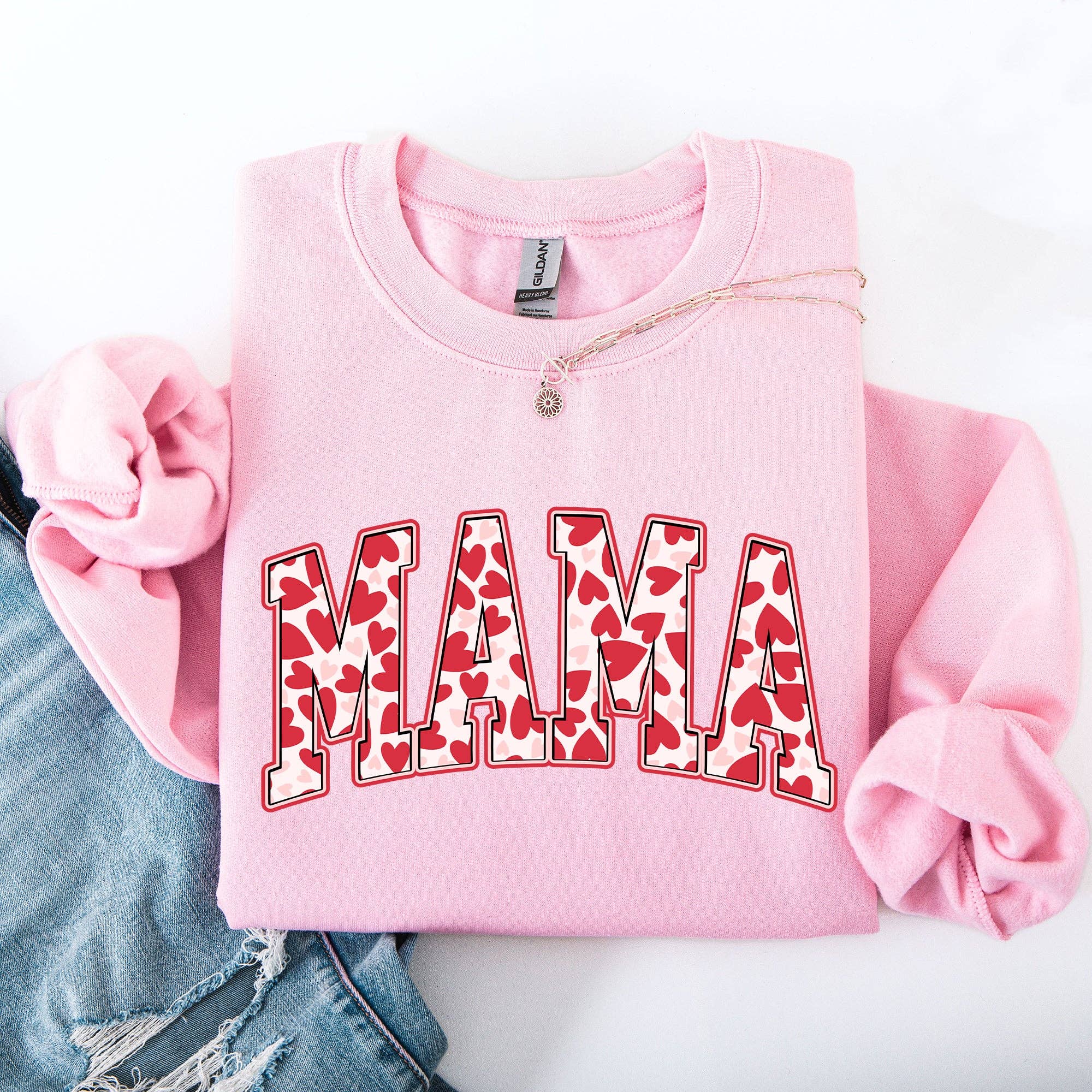 Mama, Valentine's Day, Hearts, Love Sweatshirt T-Shirts, Hoodie | PodTeesHub.com