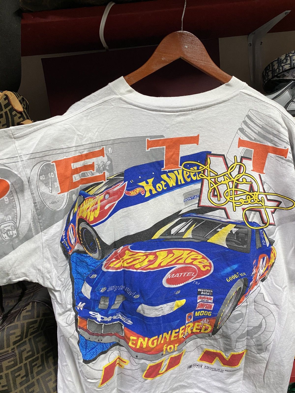 90 S Vintage Nascar Hot Wheels Rare Aop Tee Shirt 2xl Hoodie, Sweatshirt | PodTeesHub.com