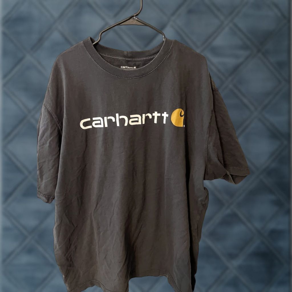 Carhartt Shirt 2xl Loose Fit Center Logo Print Crew Neck Black Usa 90s Retro T-Shirts, Hoodie, Sweatshirt