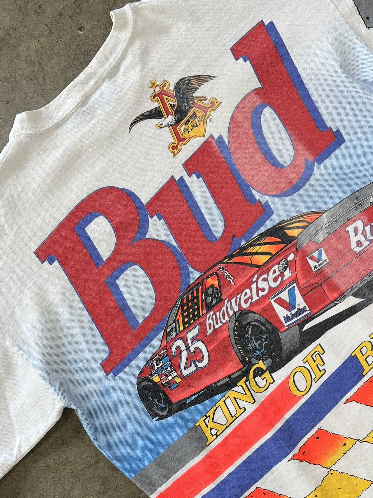 Nascar Vintage Aop 1995 Ken Schrader Budweiser Racing Tee Large Hoodie, Sweatshirt | PodTeesHub.com