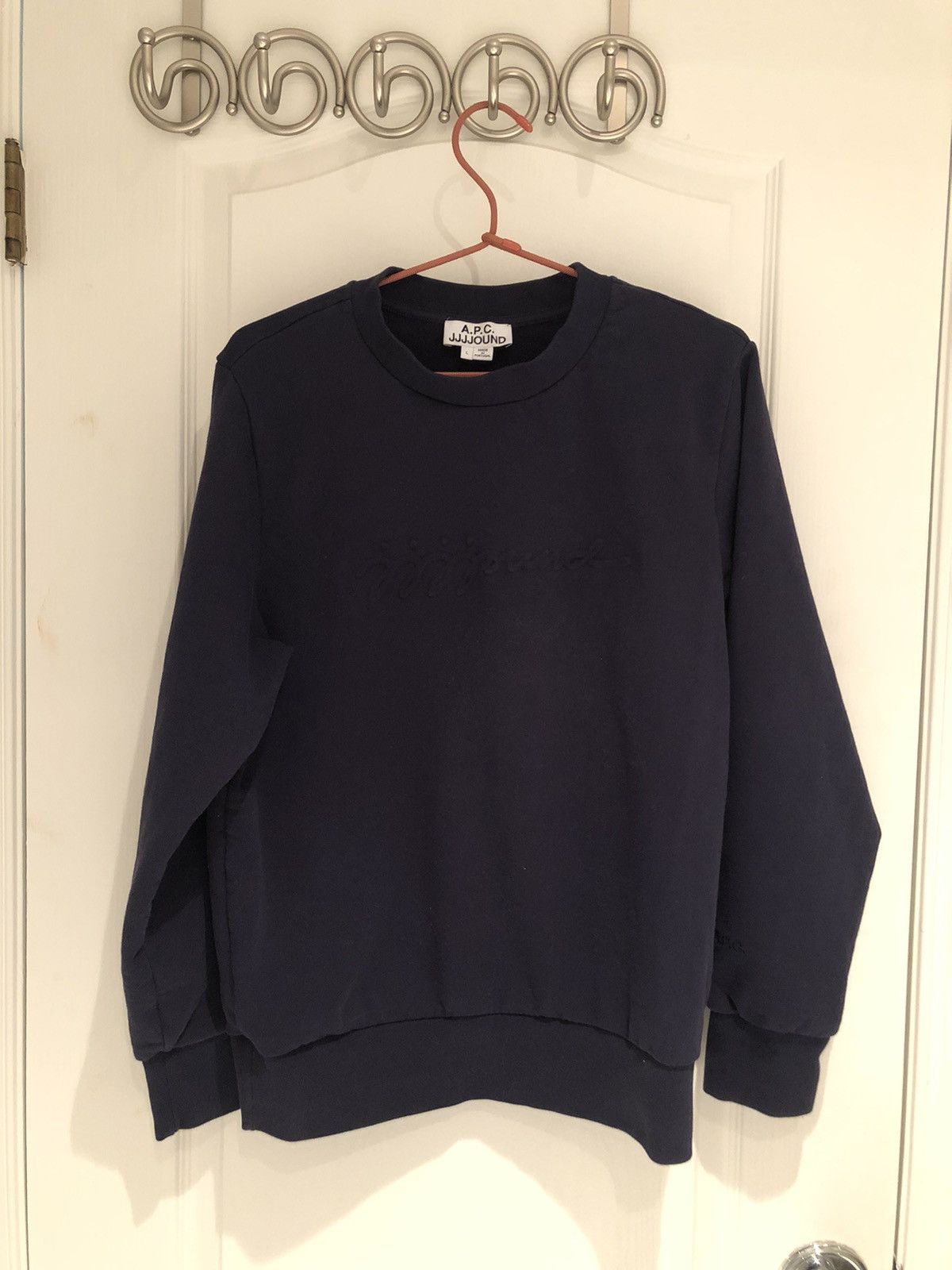 Jjjjound A P C X Jjjjound Justin Crewneck Sweatshirt Large Navy Blue T-Shirts, Hoodie | PodTeesHub.com