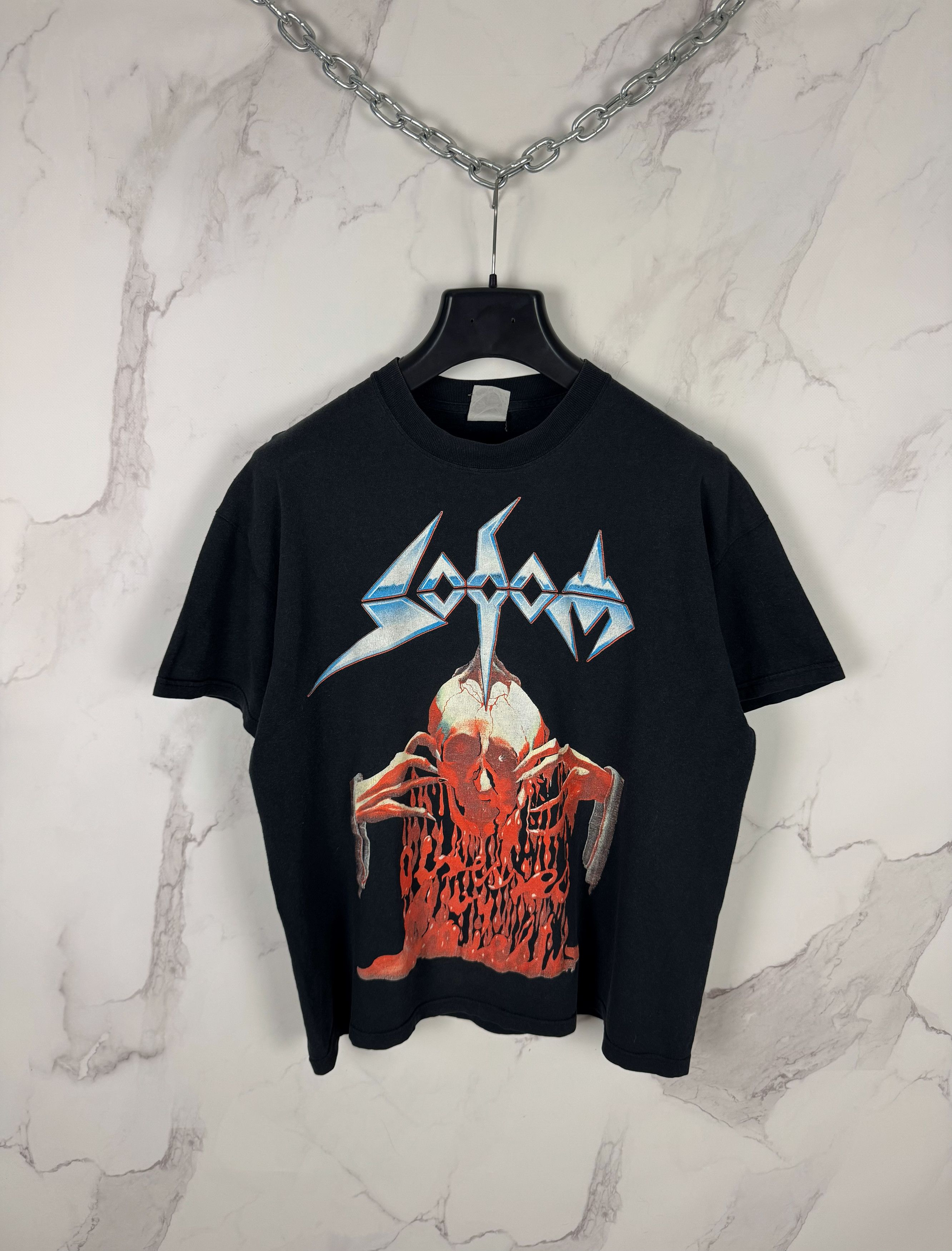 Band Tees Vintage Sodom Obsessed By Cruelty Double Side Logo T Shirt Hoodie, Sweatshirt | PodTeesHub.com