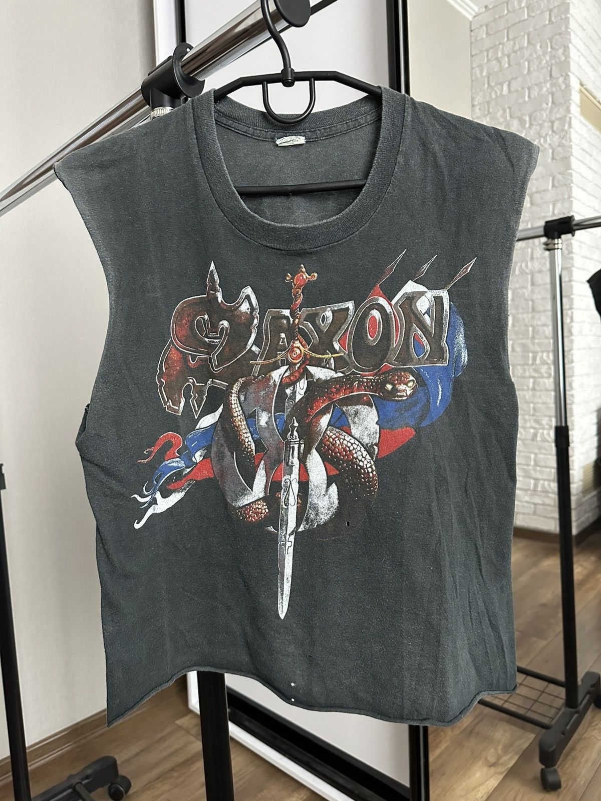 Band Tees 1984 Saxon Crusader Tour Vintage Rock Band T Shirt Tee Hoodie, Sweatshirt | PodTeesHub.com