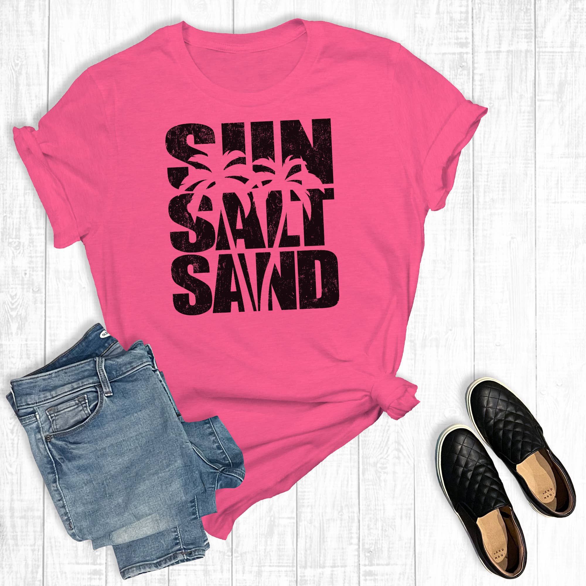 Summer Sun Salt and Sand Graphic Tee Hoodie, Sweatshirt | PodTeesHub.com