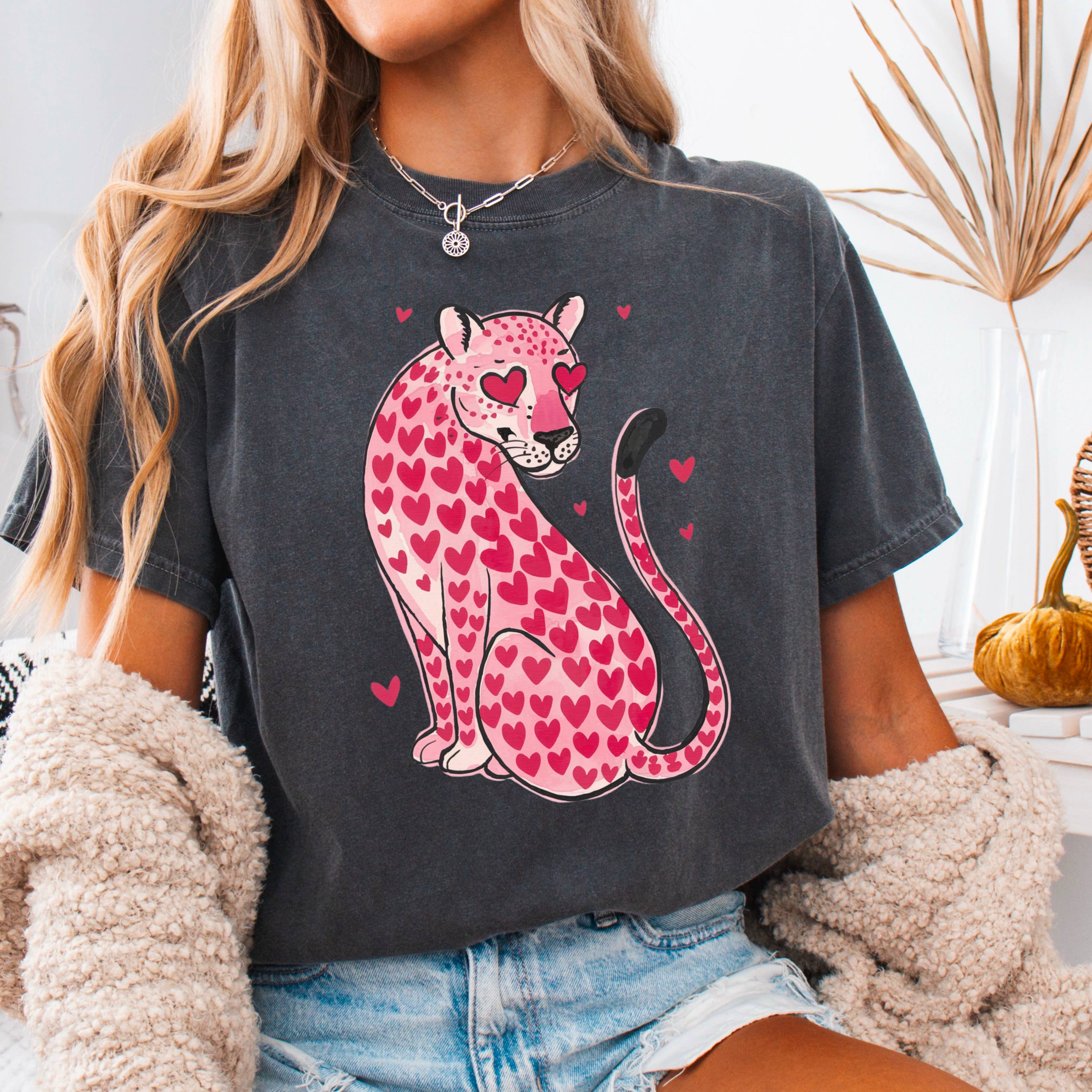 Leopard Hearts Valentine’S Day Shirt | Comfort Colors Hoodie, Sweatshirt | PodTeesHub.com