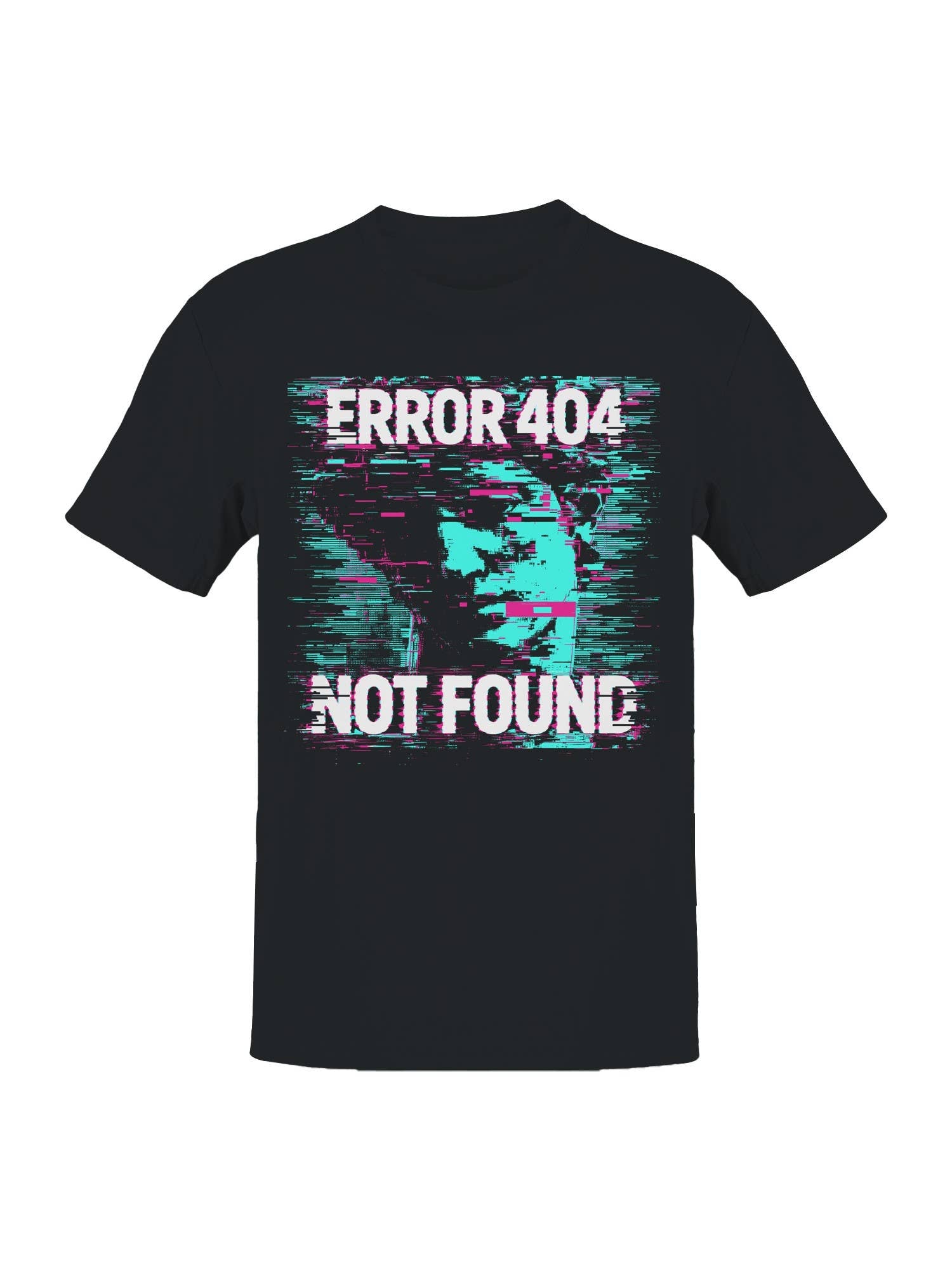 Glitch Art Error 404 Not Found Men's T-Shirt Hoodie, Sweatshirt | PodTeesHub.com
