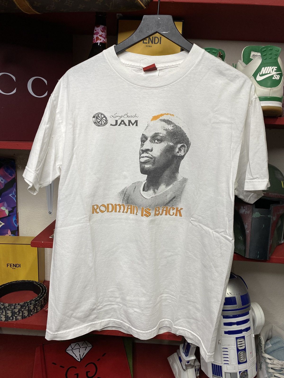 Rap Tees X Vintage Vintage 00 Dennis Rodman Rare T Shirt Size Large Hoodie, Sweatshirt | PodTeesHub.com