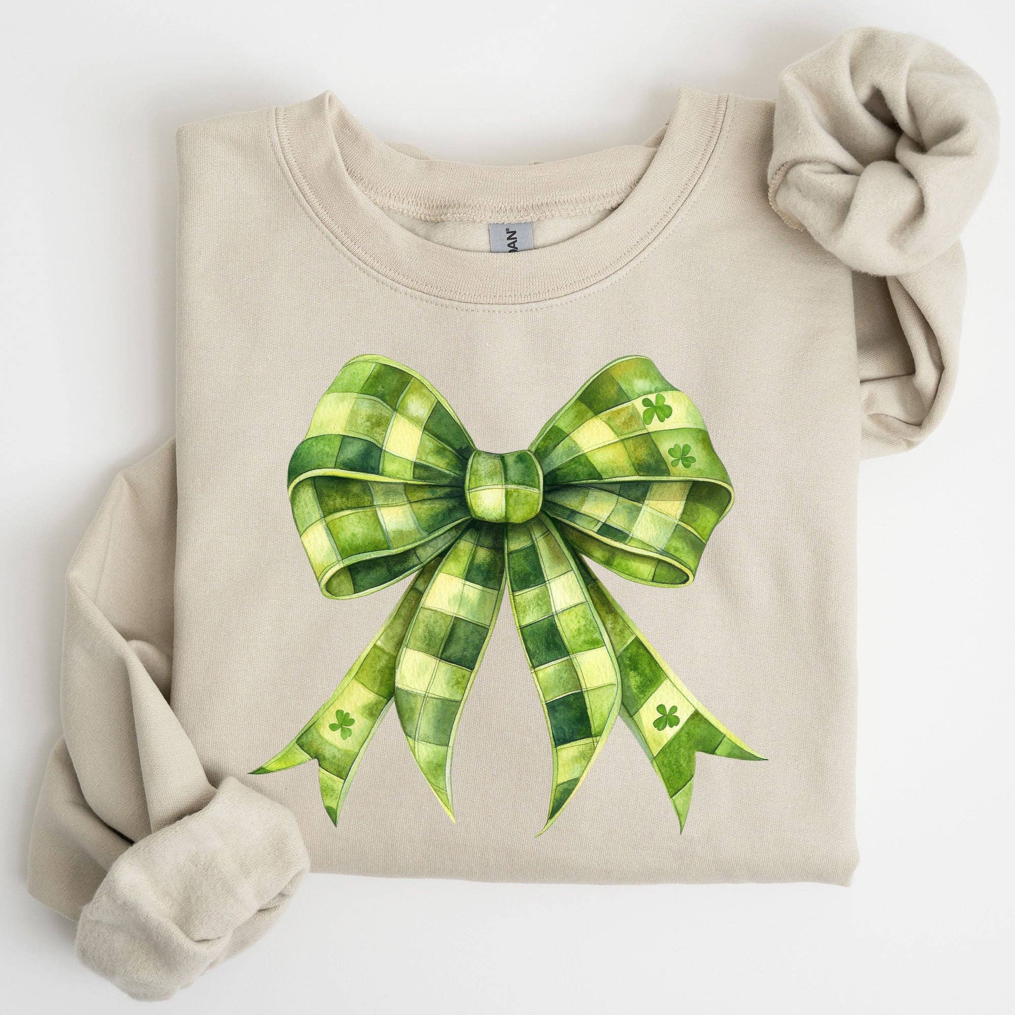 Checkered Coquette Shamrock, Clover St Patrick's Sweatshirt T-Shirts, Hoodie | PodTeesHub.com