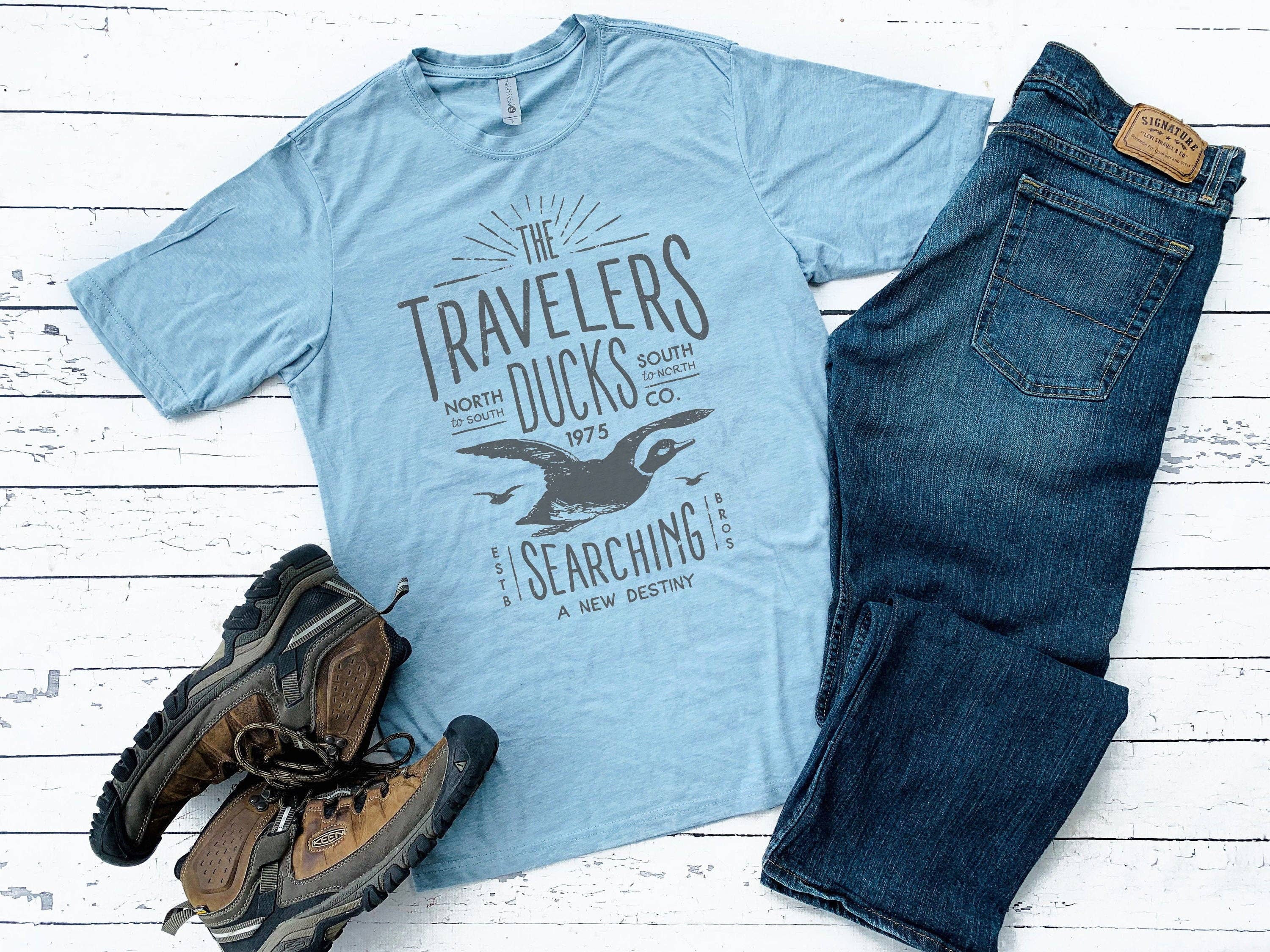 Traveling Duck | Dad Tee Hoodie, Sweatshirt | PodTeesHub.com