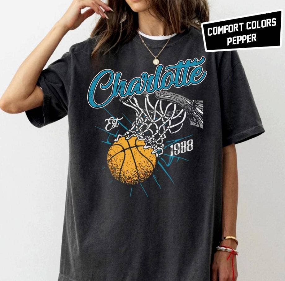 Charlotte Basketball Vintage 90S Game Day Shirt Hoodie, Sweatshirt | PodTeesHub.com