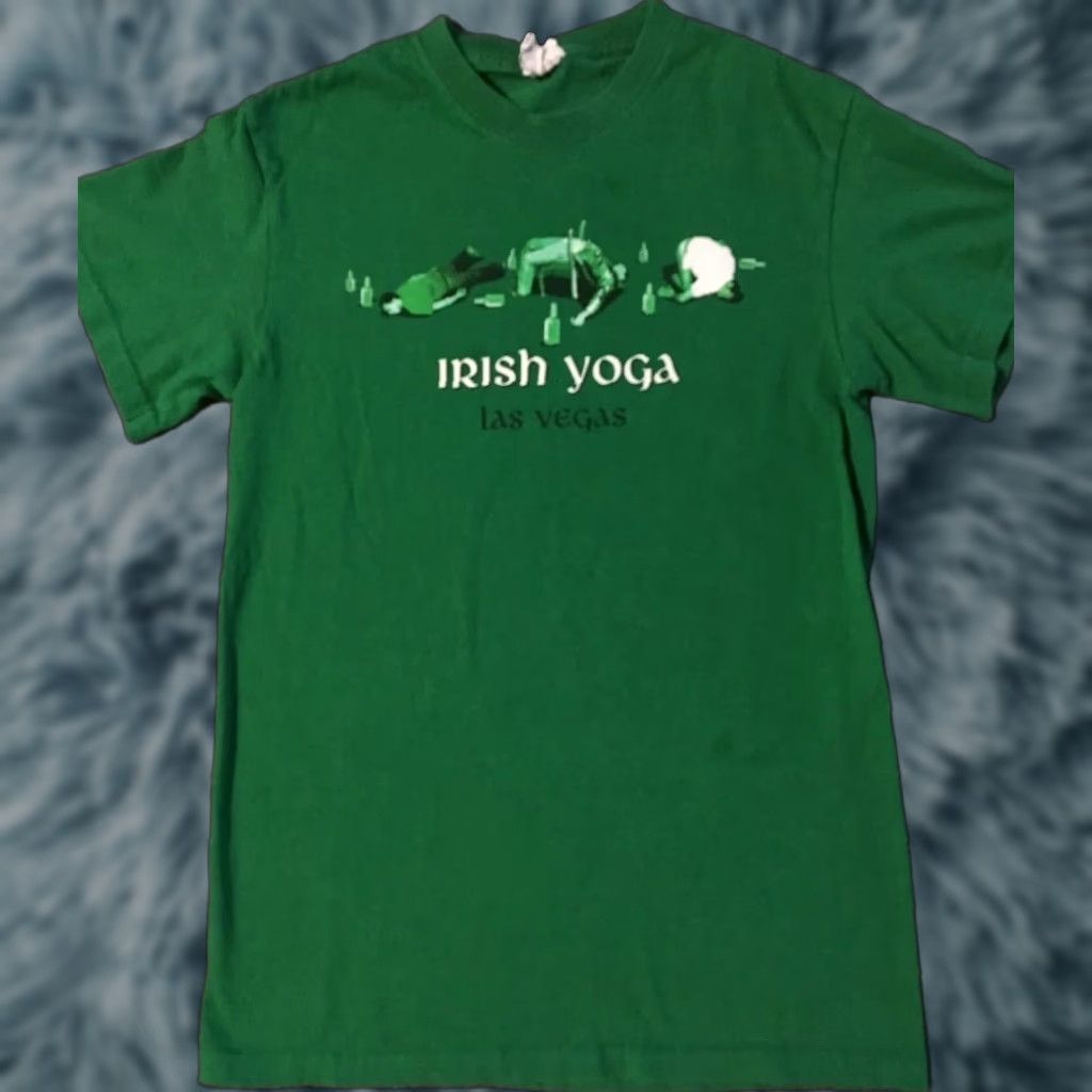 Delta Vintage Las Vegas Irish Yoga Shirt S Green 90s Funny Beer Strip Mgm City Dad Shor T-Shirts, Hoodie, Sweatshirt