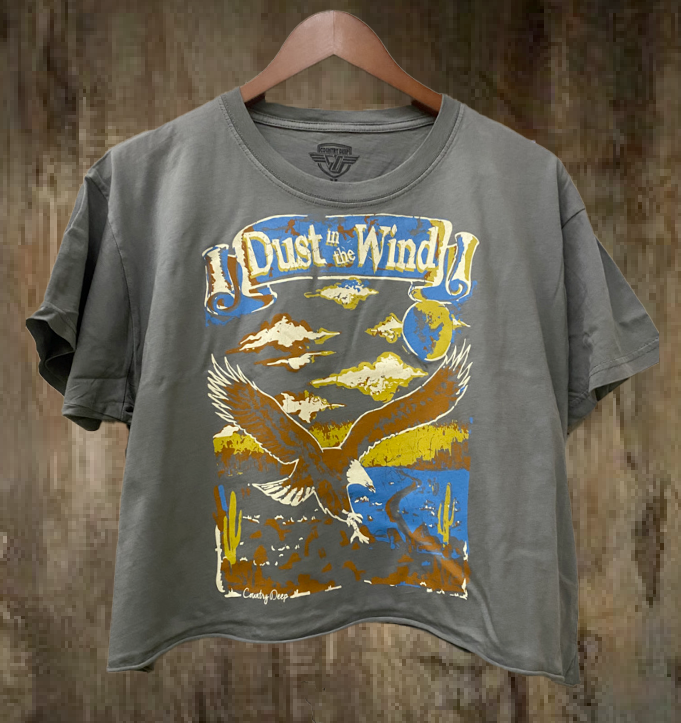 Dust in the Wind Vintage Relaxed Crop T-Shirt Hoodie, Sweatshirt | PodTeesHub.com