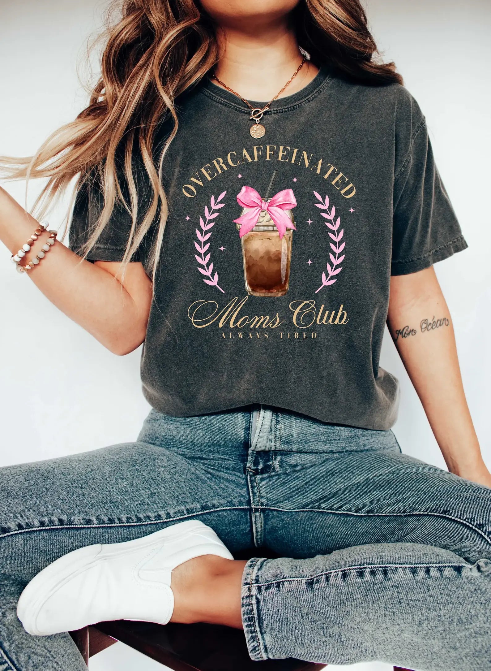 Overcaffeinated Moms Club T-Shirt Hoodie, Sweatshirt | PodTeesHub.com