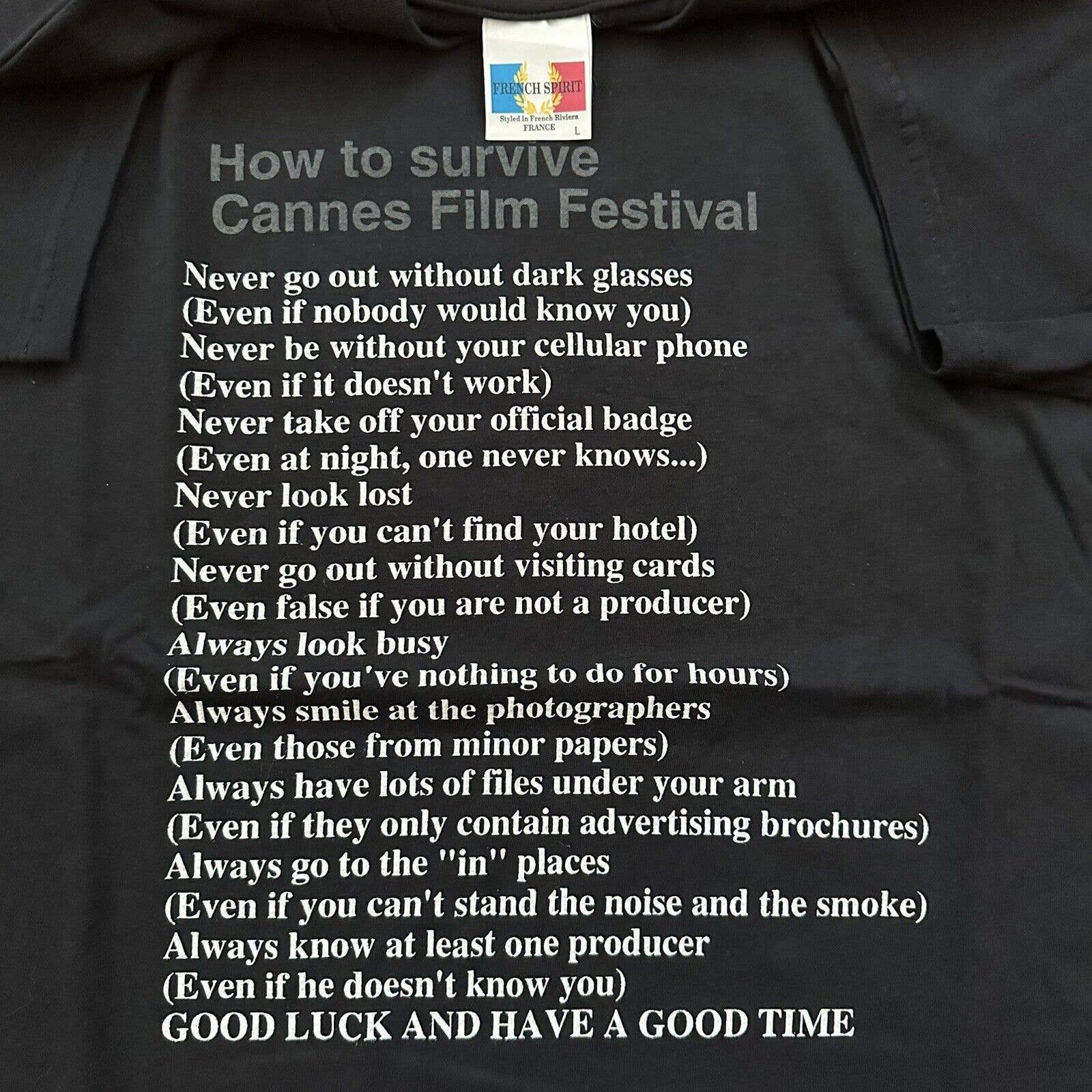 Vintage 90s How To Survive Cannes Film Festival T Shirt Hoodie, Sweatshirt | PodTeesHub.com