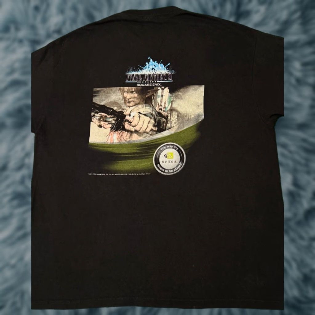 Vintage Final Fantasy Online Square Enix Video Game Promo Shirt 90s 2000s Xl Black Mens T Sh Hoodie, Sweatshirt