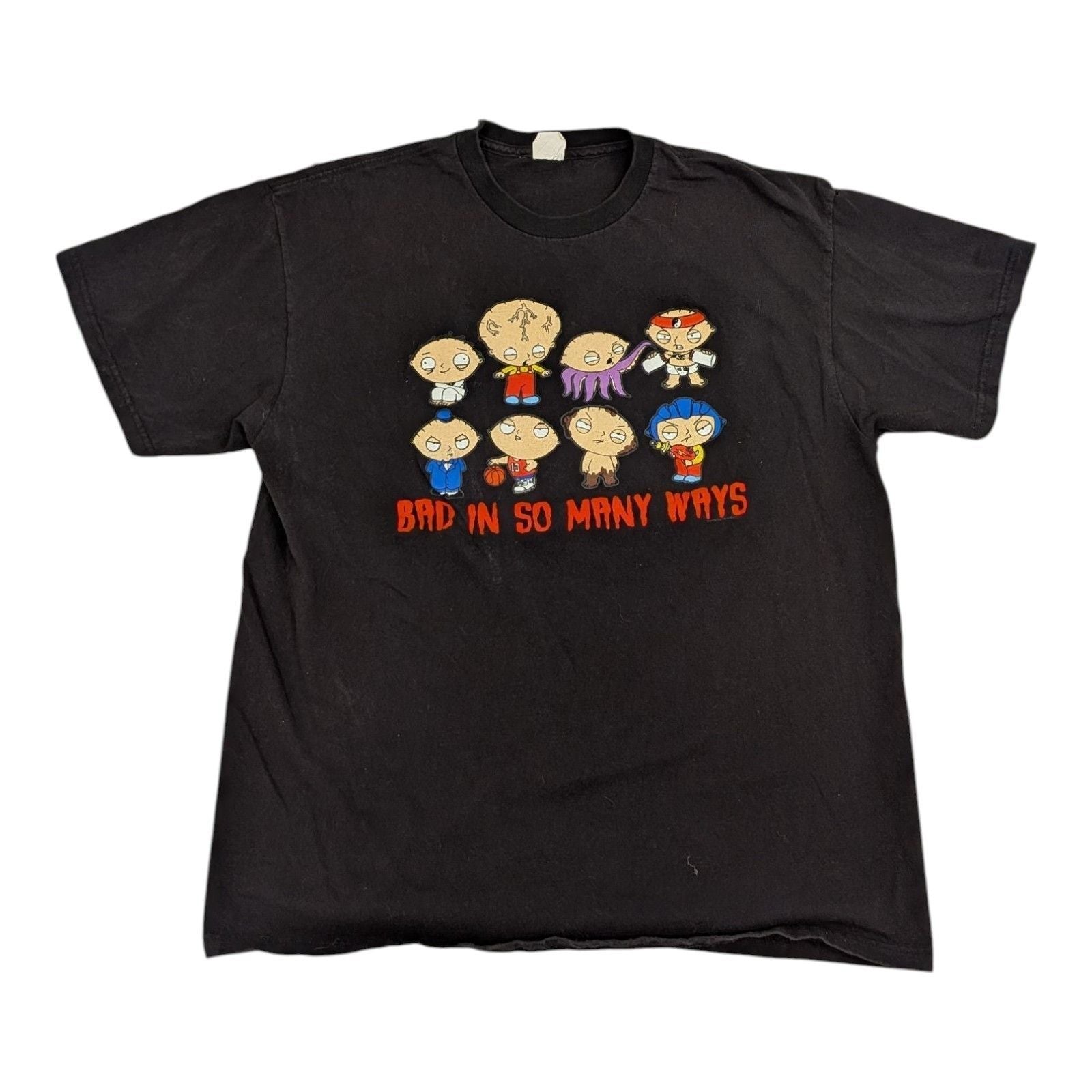 Delta Y2k Family Guy T Shirt Bad In So Many Ways Stewie Black Fade Hoodie, Sweatshirt | PodTeesHub.com