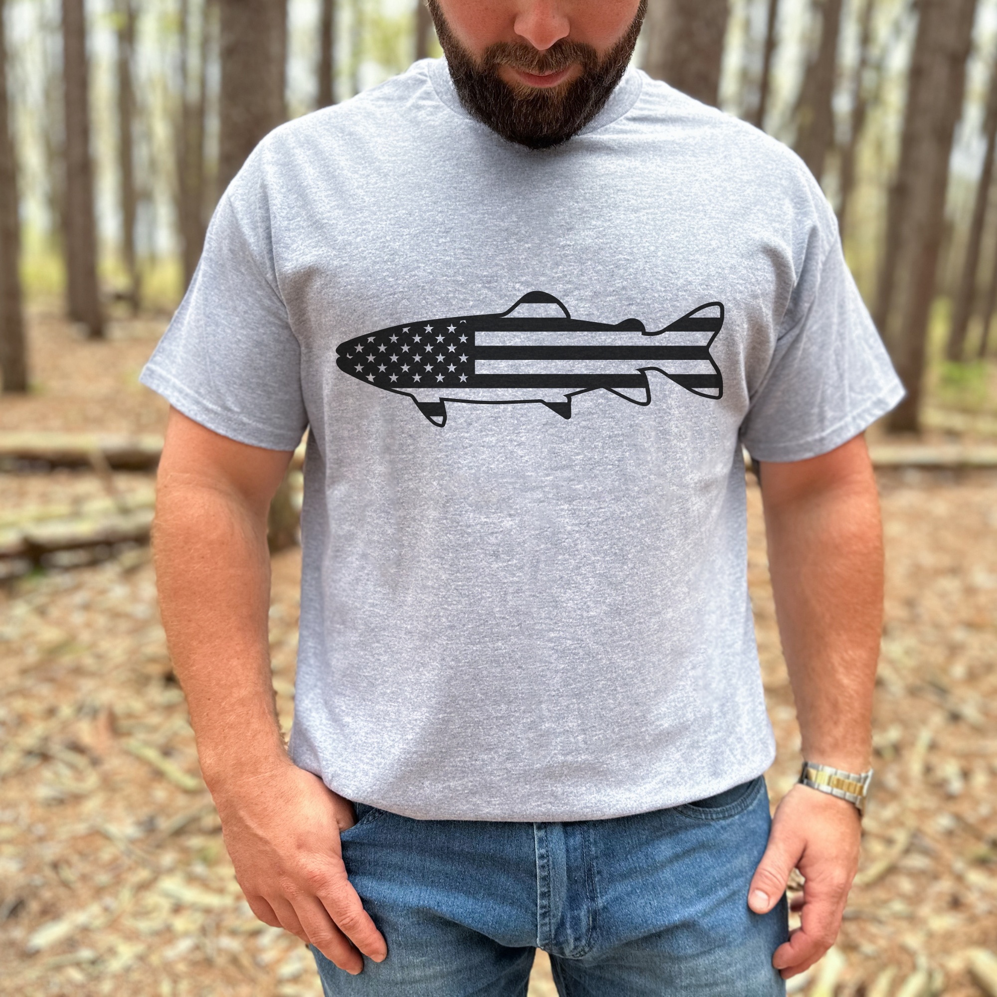 Fishing Flag Tshirt Nature Graphic Tee *Unisex Fit*255 Hoodie, Sweatshirt | PodTeesHub.com