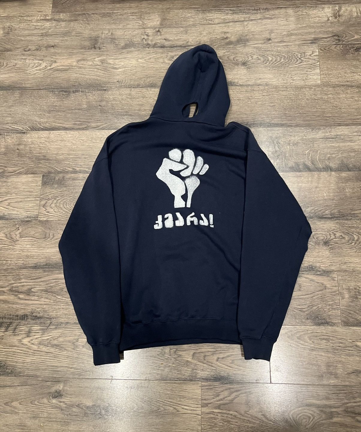 Vetements Ss18 Georgian Fist Cutout Hoodie T-Shirts, Sweatshirt | PodTeesHub.com