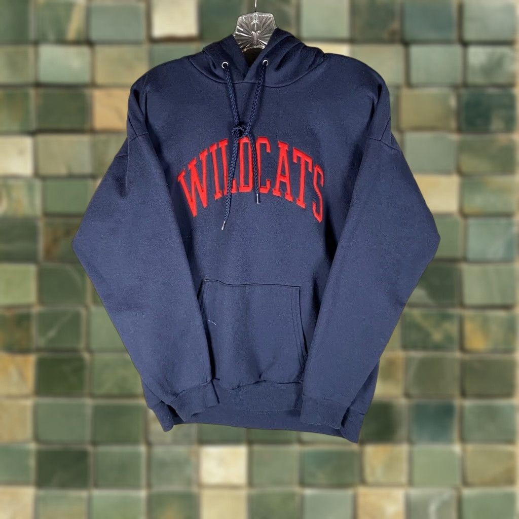 Vintage Hanes Arizona Wildcats Hoodie Mens M Blue Graphic Sweatshirt University T-Shirts | PodTeesHub.com