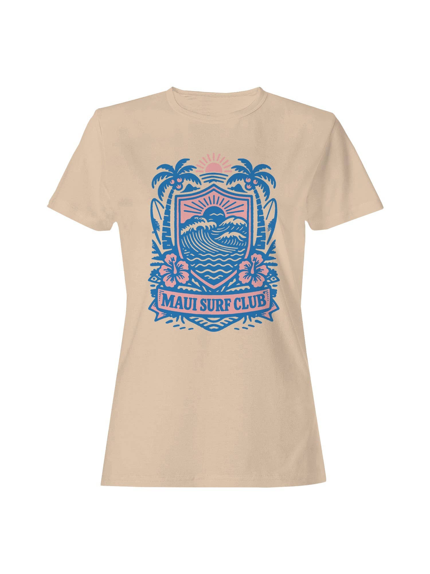 Maui Surf Club Tropical Crest Women's T-Shirt Hoodie, Sweatshirt | PodTeesHub.com