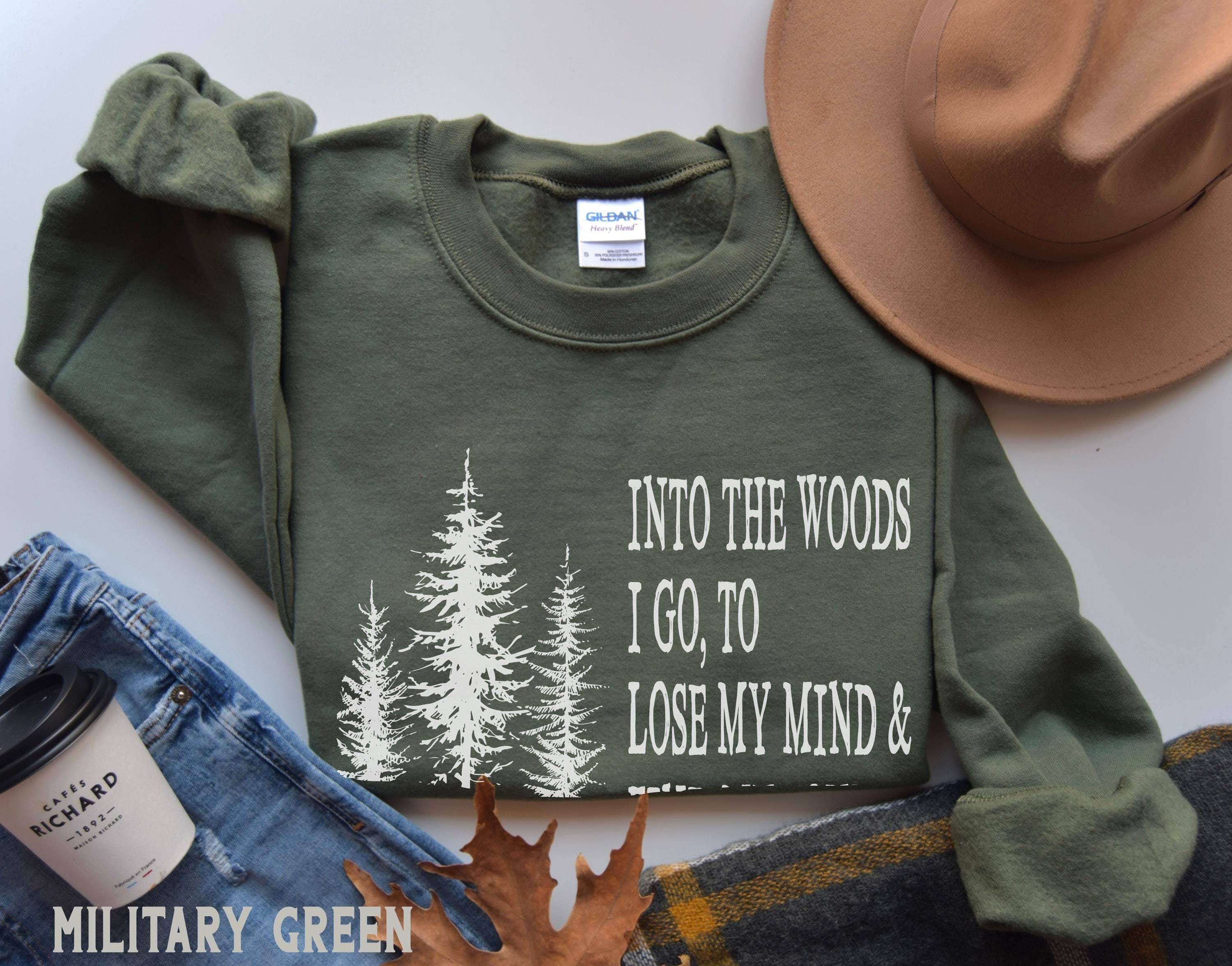 Into the Woods Sweatshirt - Adventure Awaits Hiking Hoodie T-Shirts | PodTeesHub.com