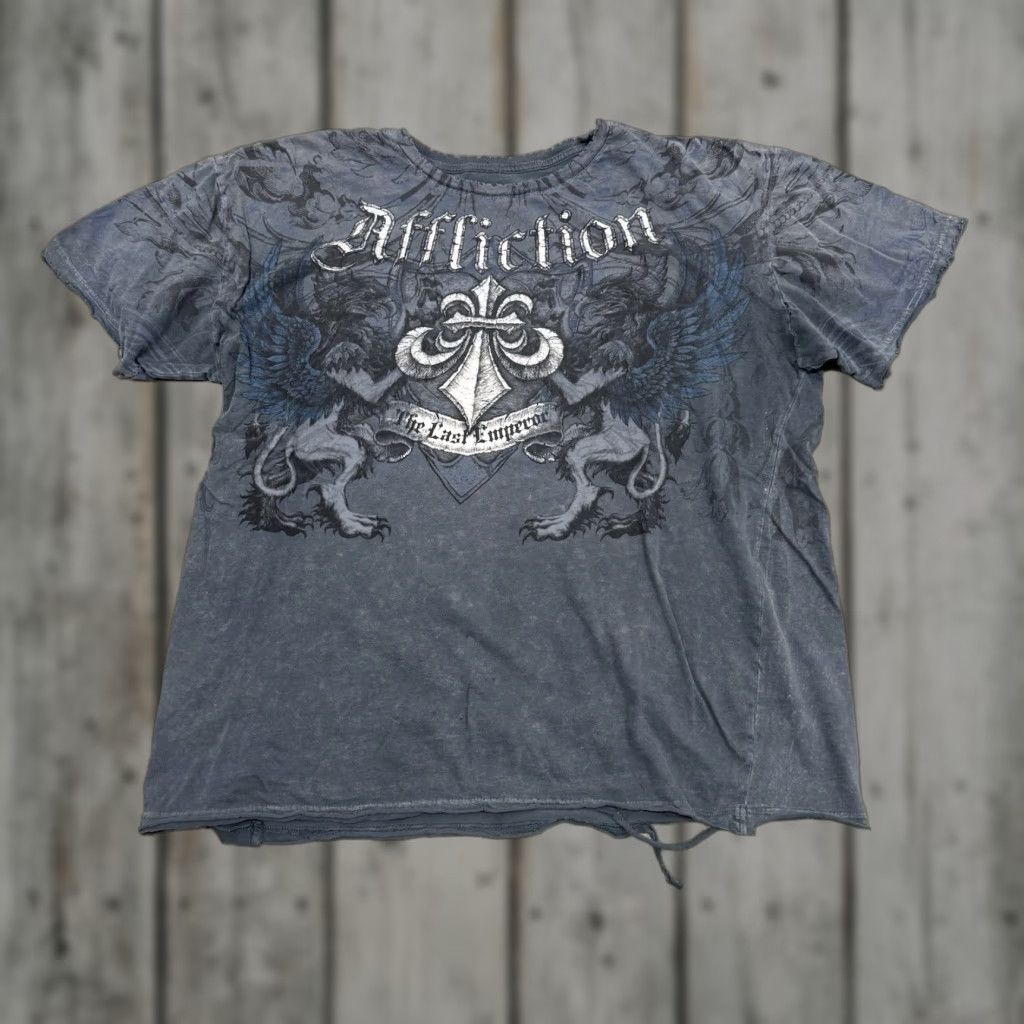 Vintage Y2k Affliction Mma Fedor S 2xl Black Grunge T-Shirts, Hoodie, Sweatshirt