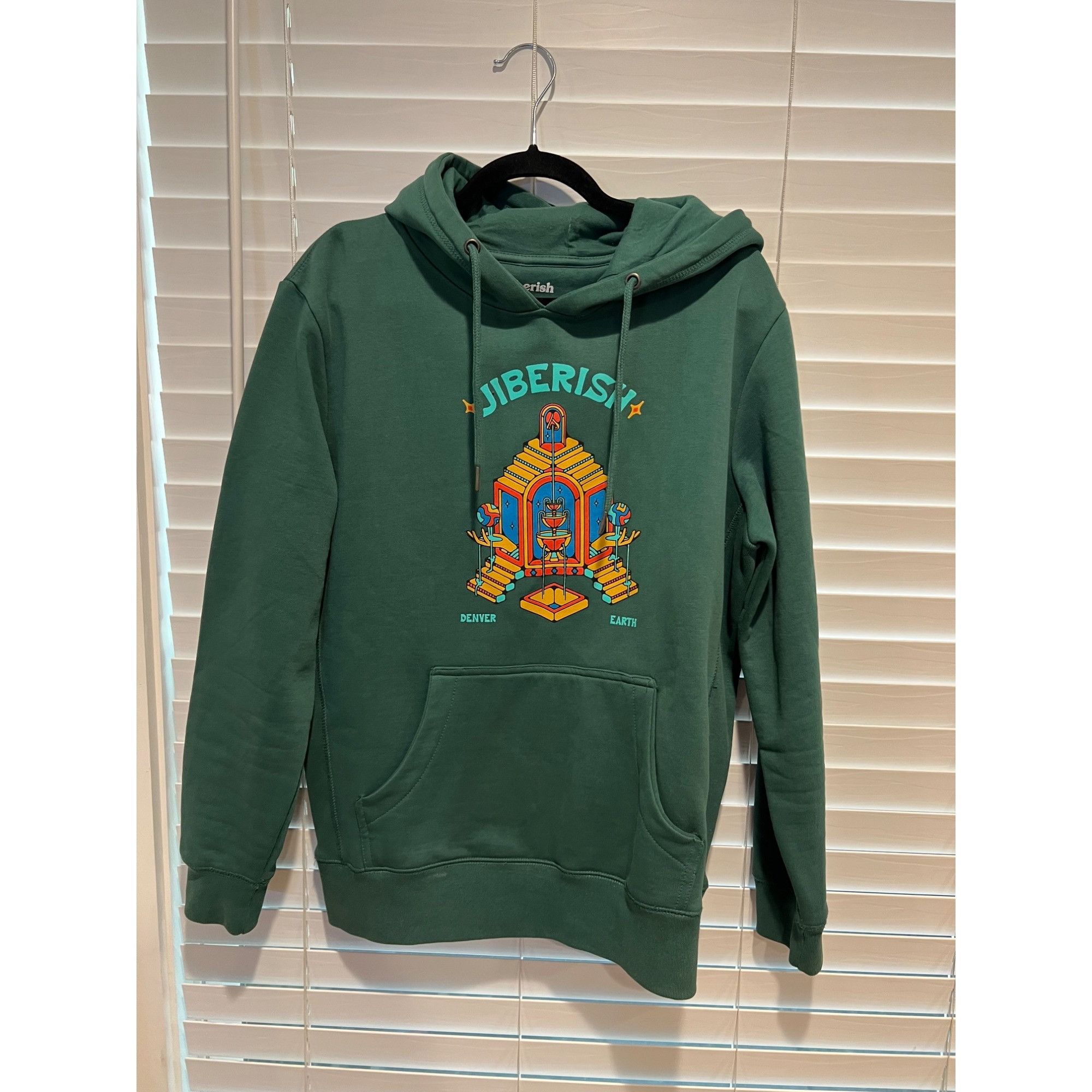 Jiberish Green Graphic Hoodie Size M T-Shirts, Sweatshirt | PodTeesHub.com