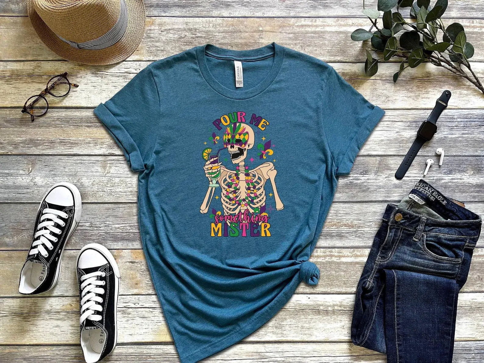 Pour Me Something Mister T-Shirt, Mardi Gras Shirt Hoodie, Sweatshirt | PodTeesHub.com