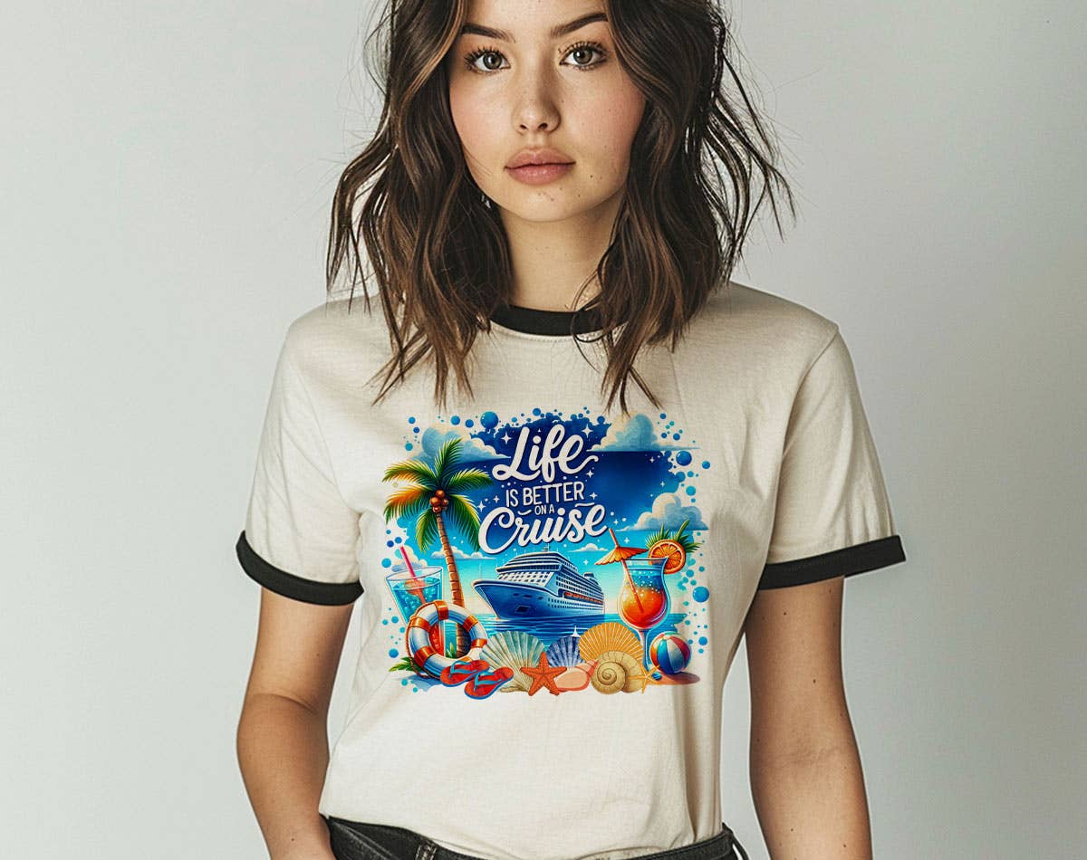 Life Is Better On A Cruise  - Beach Boat Ringer T-Shirt Hoodie, Sweatshirt | PodTeesHub.com