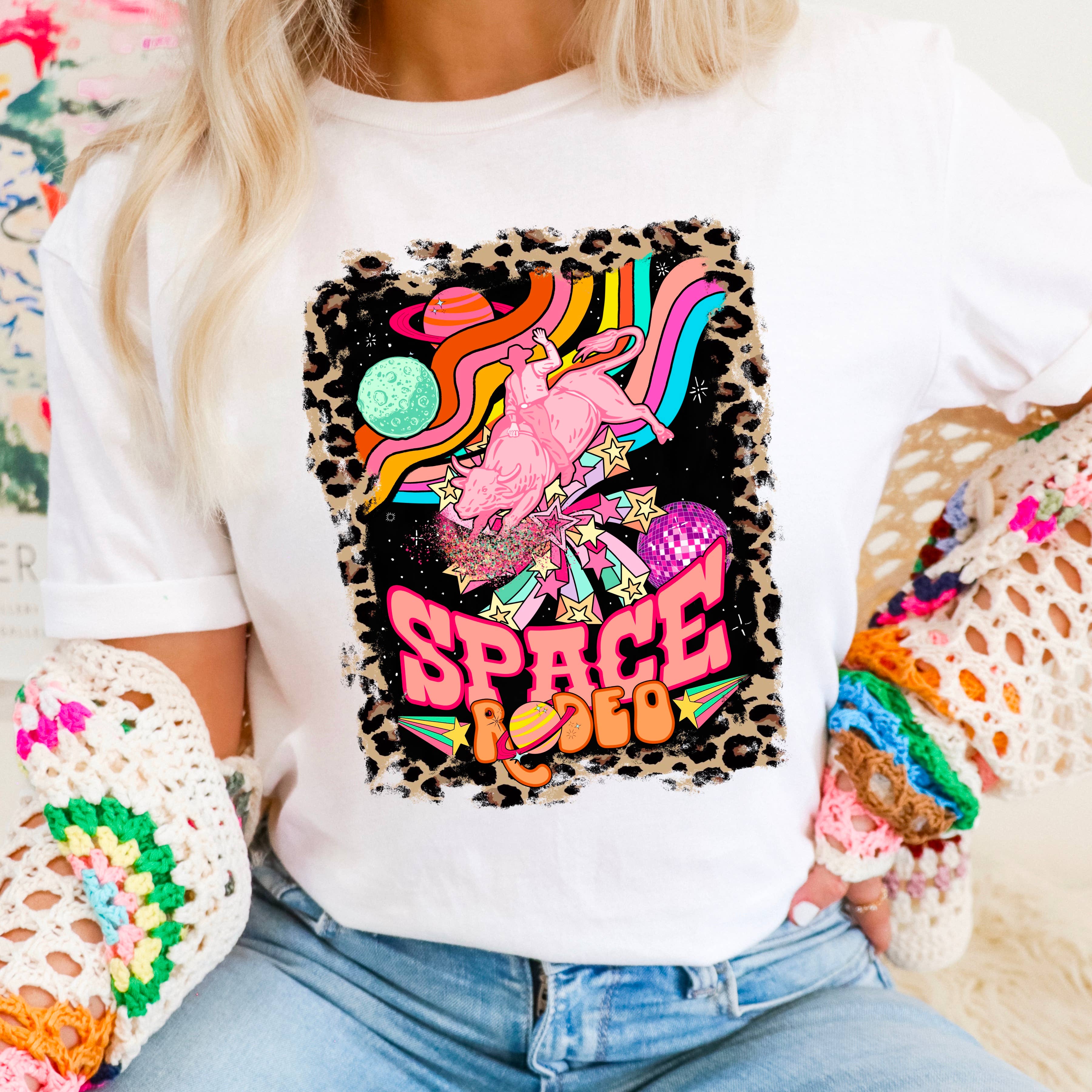 Space Rodeo Western Graphic Tee  |  Gildan Hoodie, Sweatshirt | PodTeesHub.com