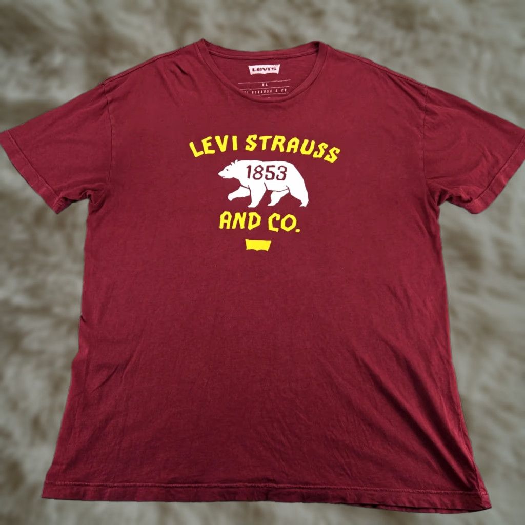 S Levi S Shirt Mens Xl Maroon Graphic California Logo Retro Outdoors T Shirt Crew Neck Short Sl Hoodie, Sweatshirt