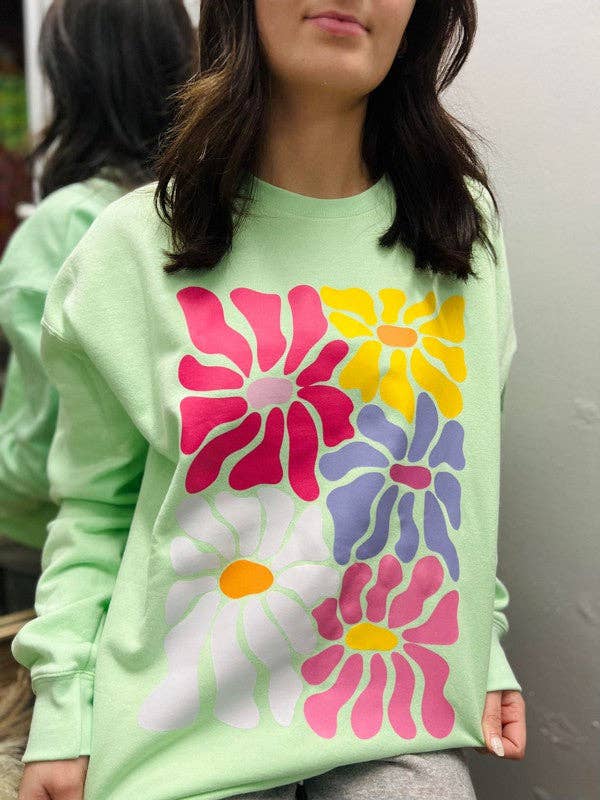Multi Colored Hippie Flowers Sweatshirt T-Shirts, Hoodie | PodTeesHub.com