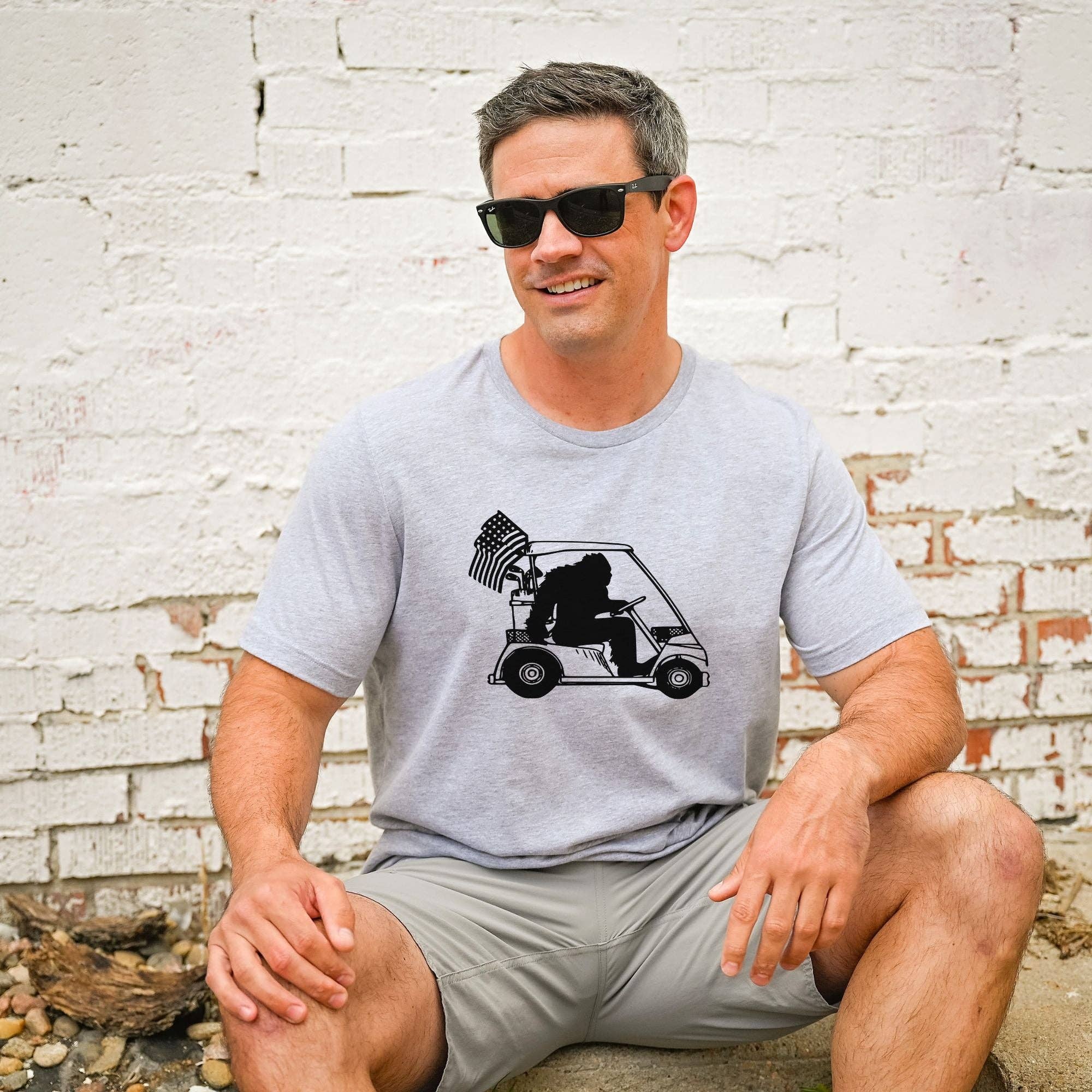 Bigfoot Golf Cart Funny Tshirt *Unisex Fit*165 Hoodie, Sweatshirt | PodTeesHub.com