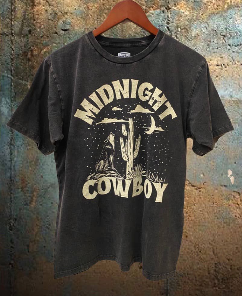 Midnight Cowboy Acid Wash Relaxed Tee Hoodie, Sweatshirt | PodTeesHub.com
