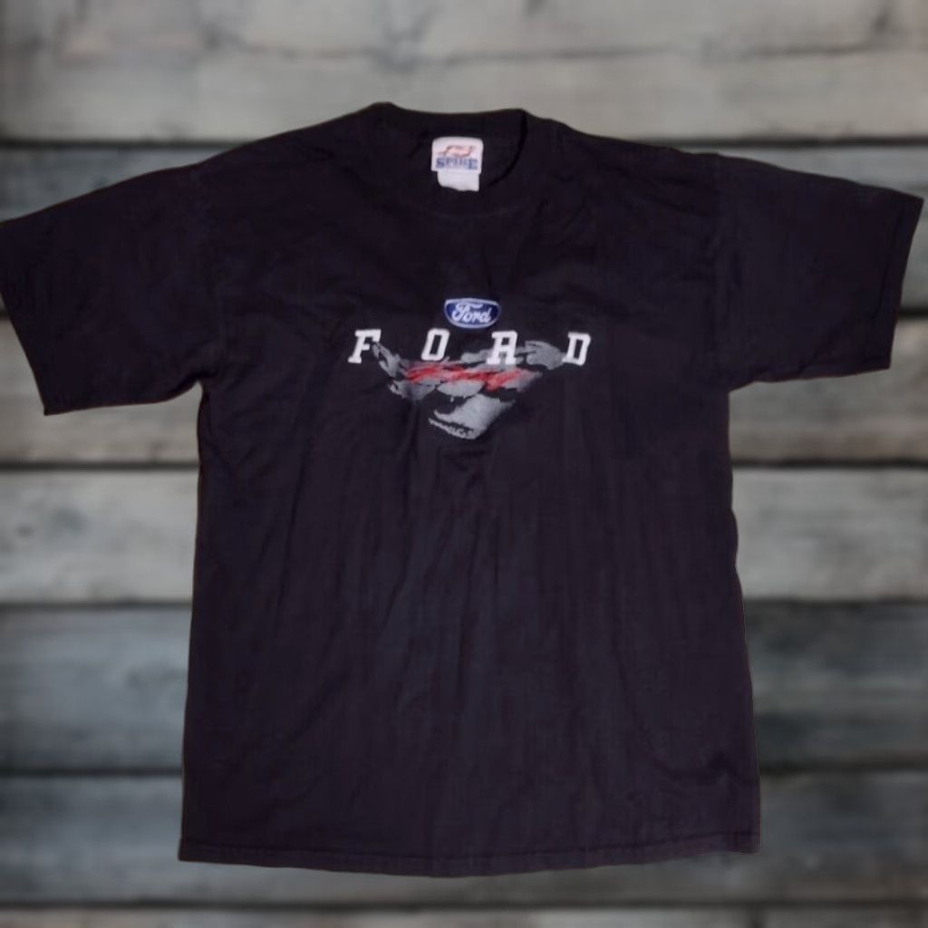 Vintage Ford Racing T Shirt Black Embroidered Size L Mens Car Sport Tee Shirt Hoodie, Sweatshirt | PodTeesHub.com