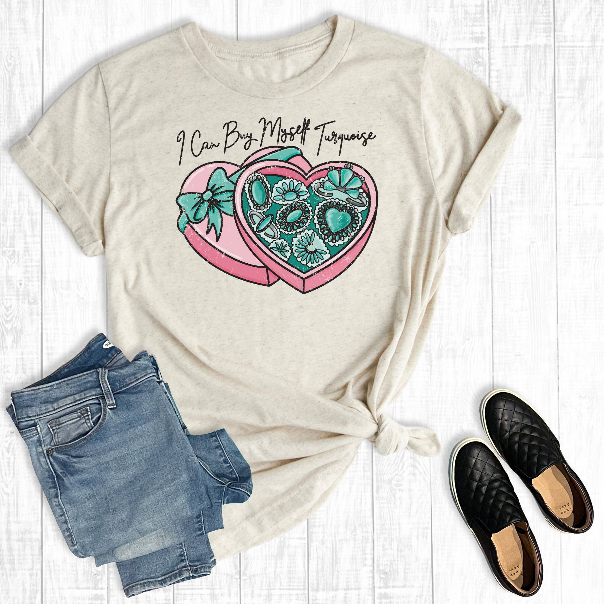 Western Valentine I Can Buy Myself Turquoise Graphic Tee Hoodie, Sweatshirt | PodTeesHub.com