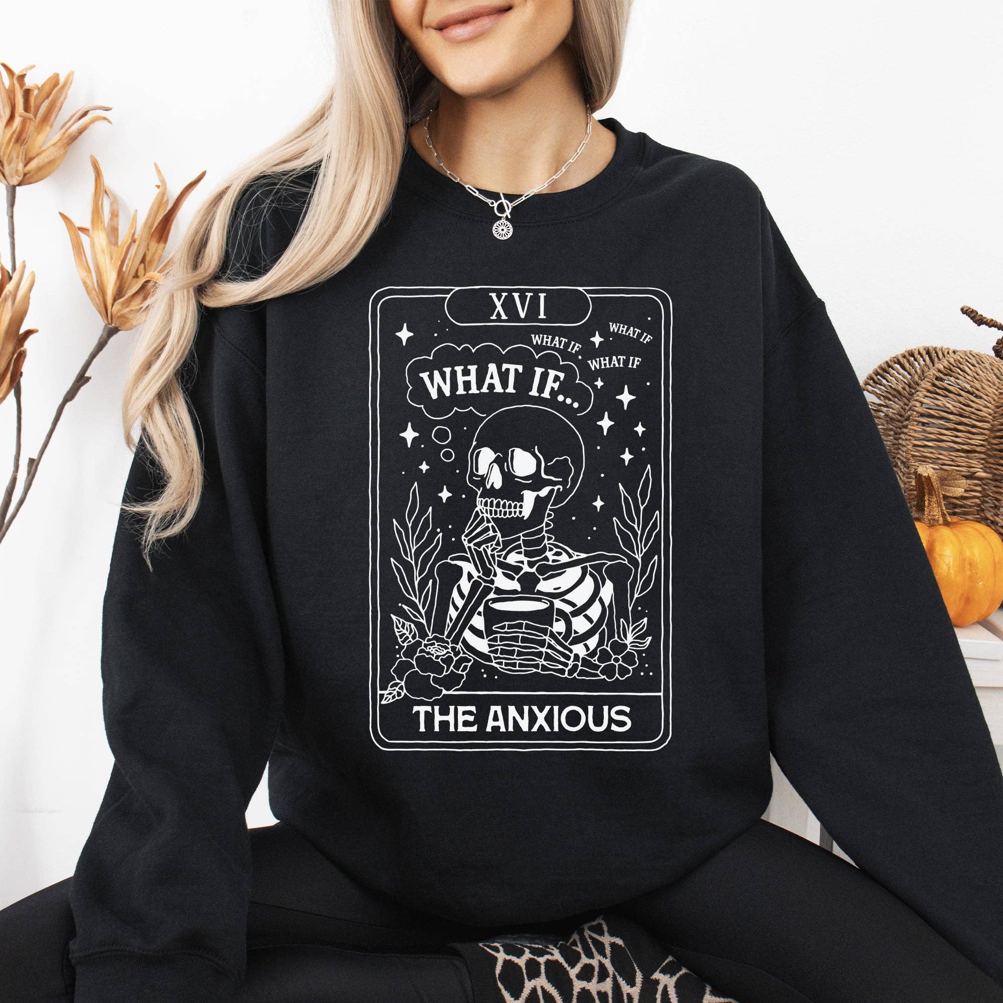 What If, the Anxious, Tarot Card, Halloween, Sweatshirt T-Shirts, Hoodie | PodTeesHub.com