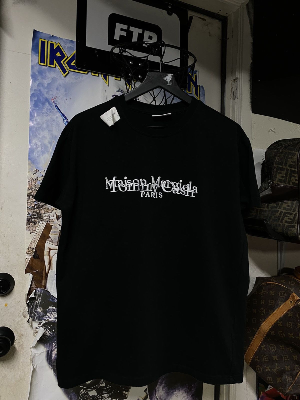 Margiela Maison Margiela Spellout Black T Shirt Men S Size Medium Hoodie, Sweatshirt | PodTeesHub.com