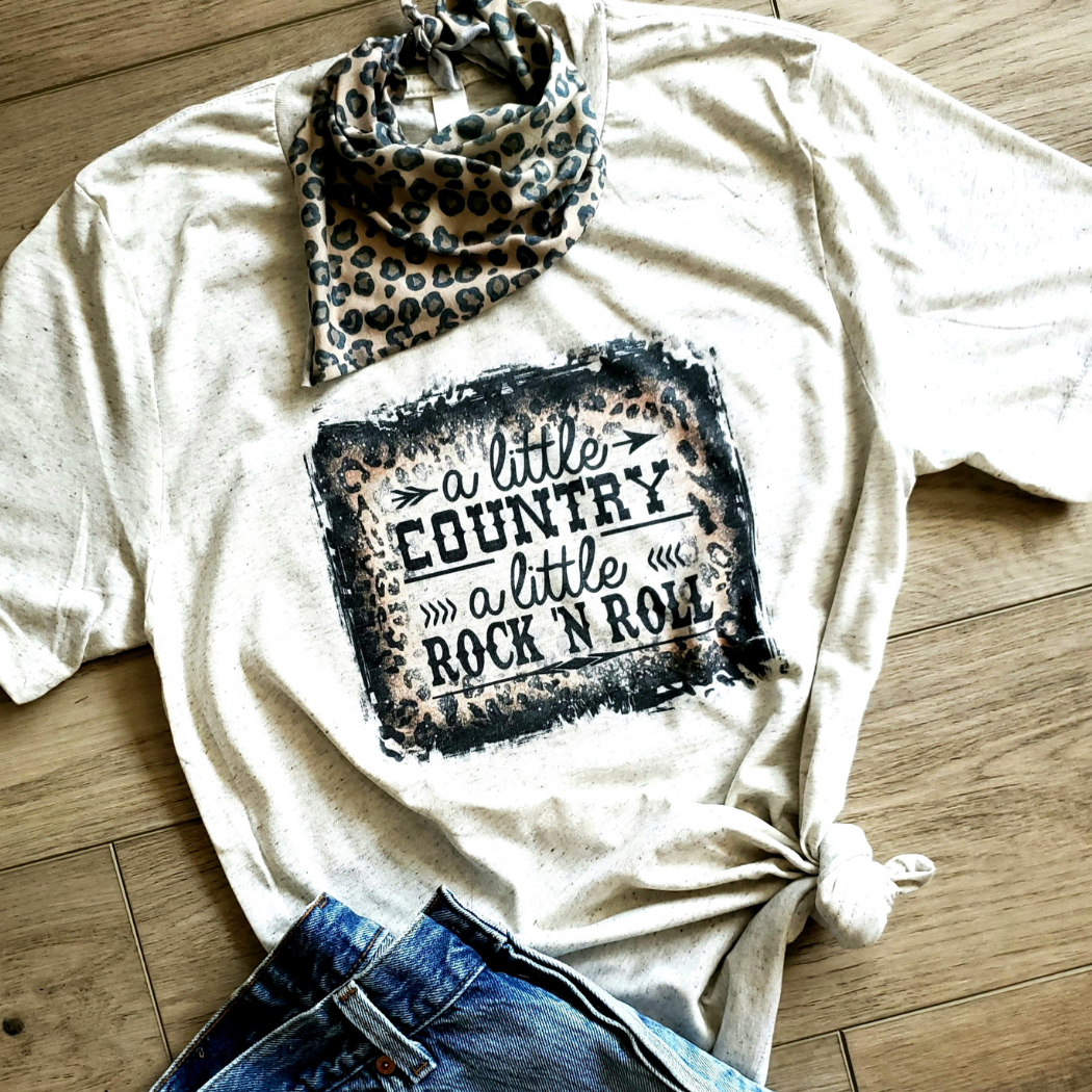A Little Country A Little Rock and Roll Graphic T-Shirt Hoodie, Sweatshirt | PodTeesHub.com
