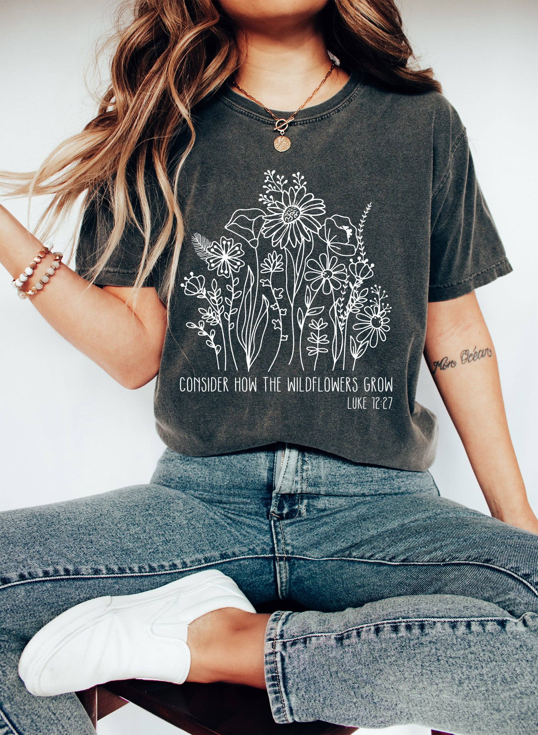 Consider How the Wildflowers Grow Floral Wh T-Shirt Hoodie, Sweatshirt | PodTeesHub.com