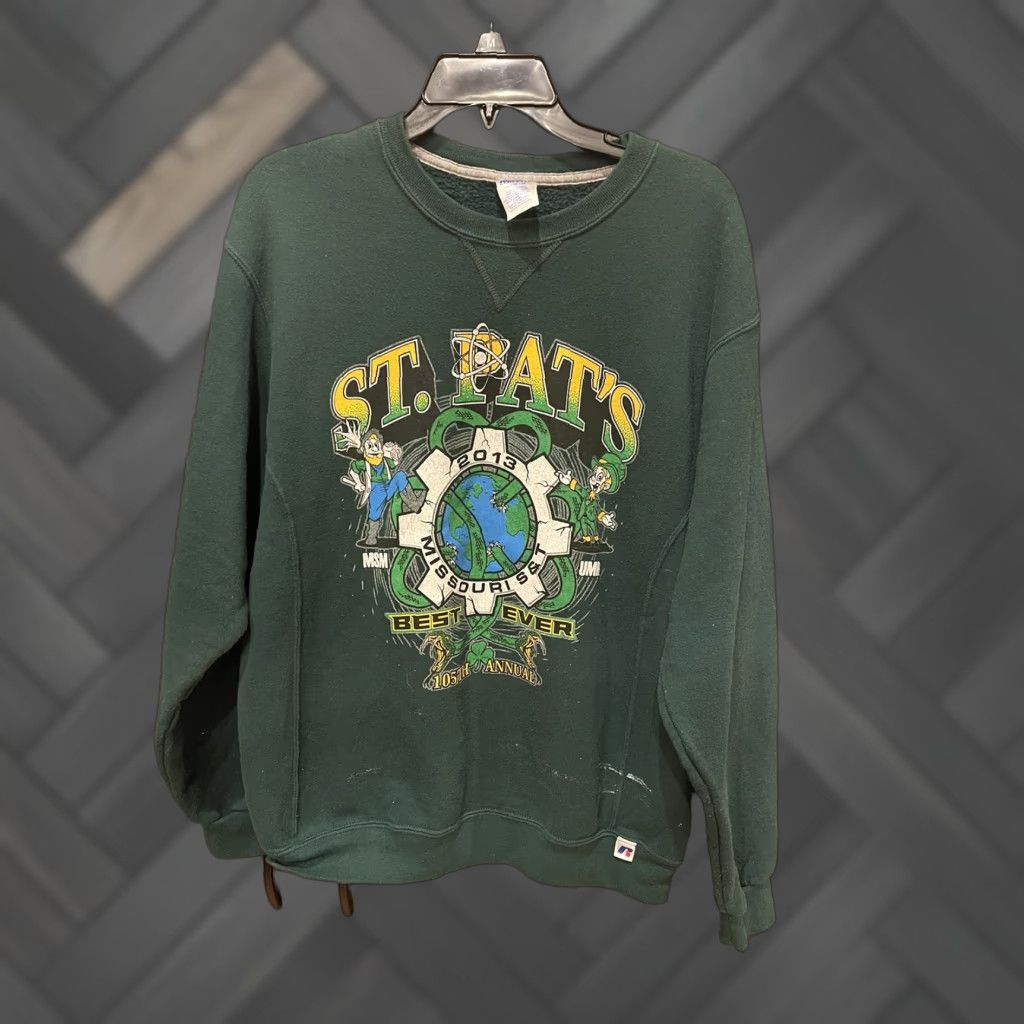 Russell Athletic St Pats Missouri University Rolla 2013 105th Sweatshirt Jumper Russell M Green Crew T-Shirts, Hoodie